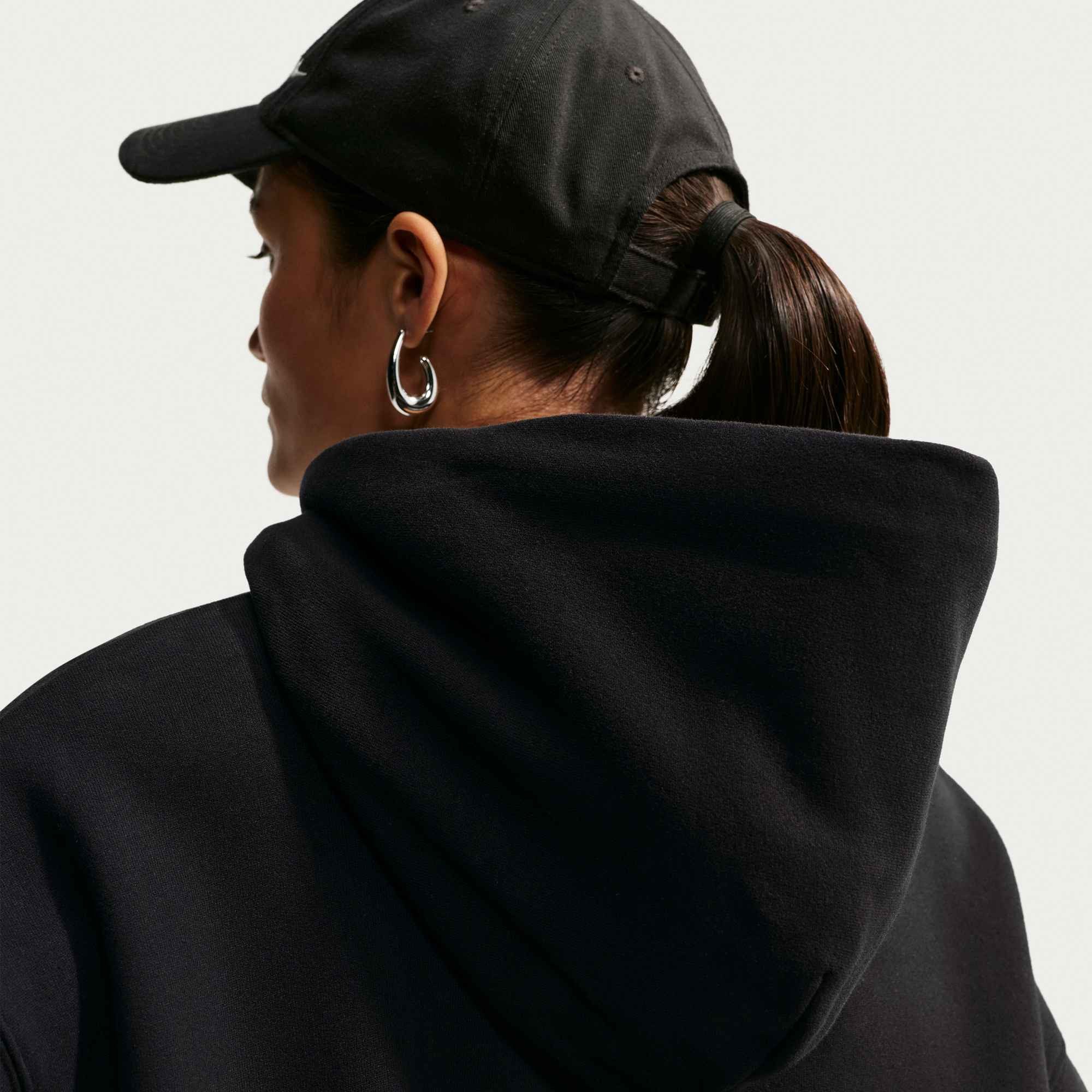 Nike Sportswear Kapuzensweatshirt W NK STDO FLC MW OS LGO PO HDY mit Kapuze, Langarm, aus angerauter Sweatware, in normaler Länge