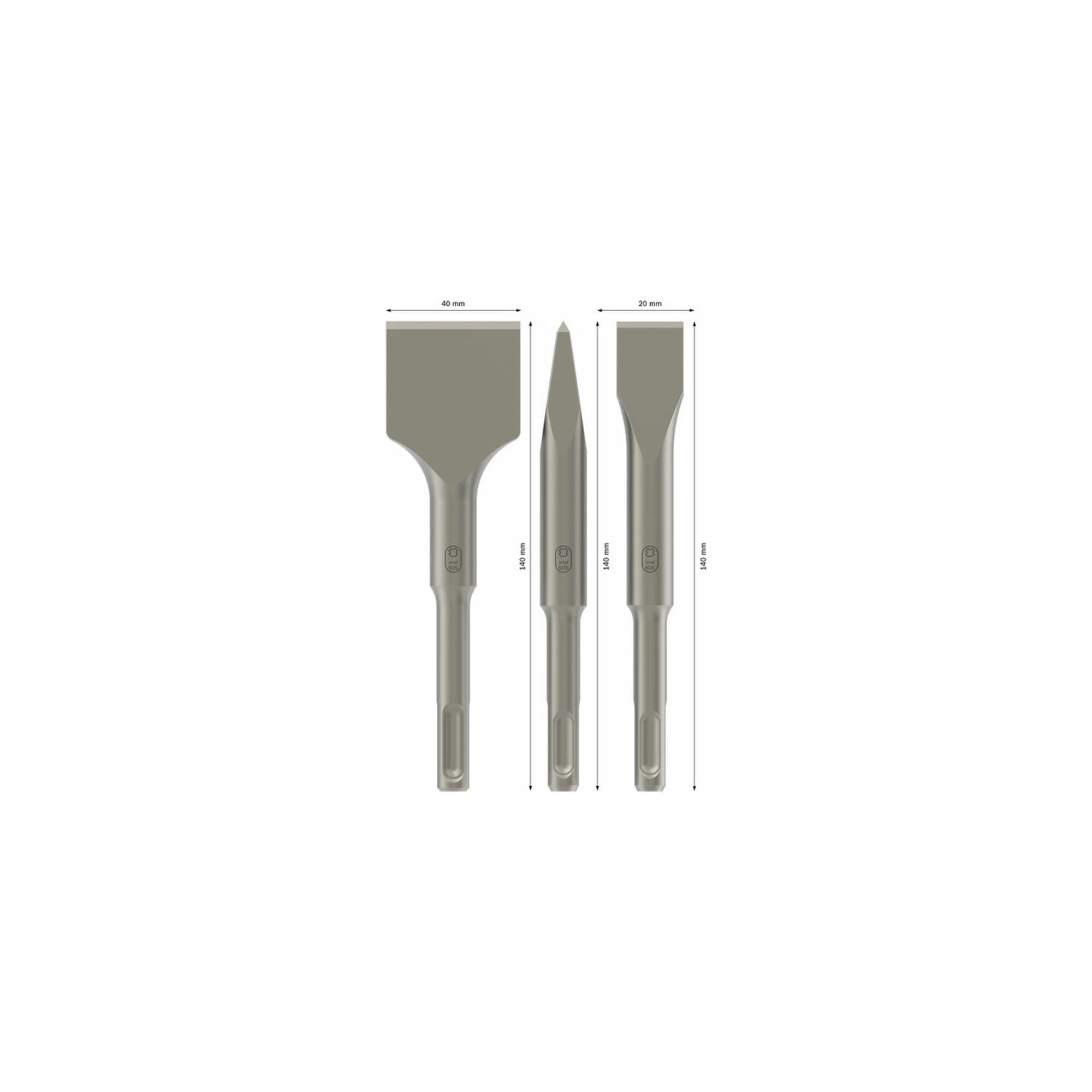 Bosch Professional Meißel-Set Bosch Kurzmeißel-Set mit SDS plus, 3-teilig, 140, 140 x 20 und 140 x 4