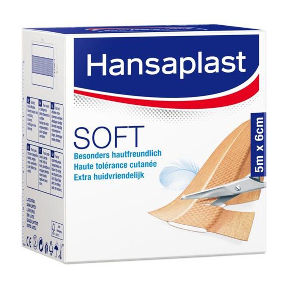 Beiersdorf AG Wundpflaster HANSAPLAST Soft Pflaster 6 cmx5 m Rolle 1 St (1 St)