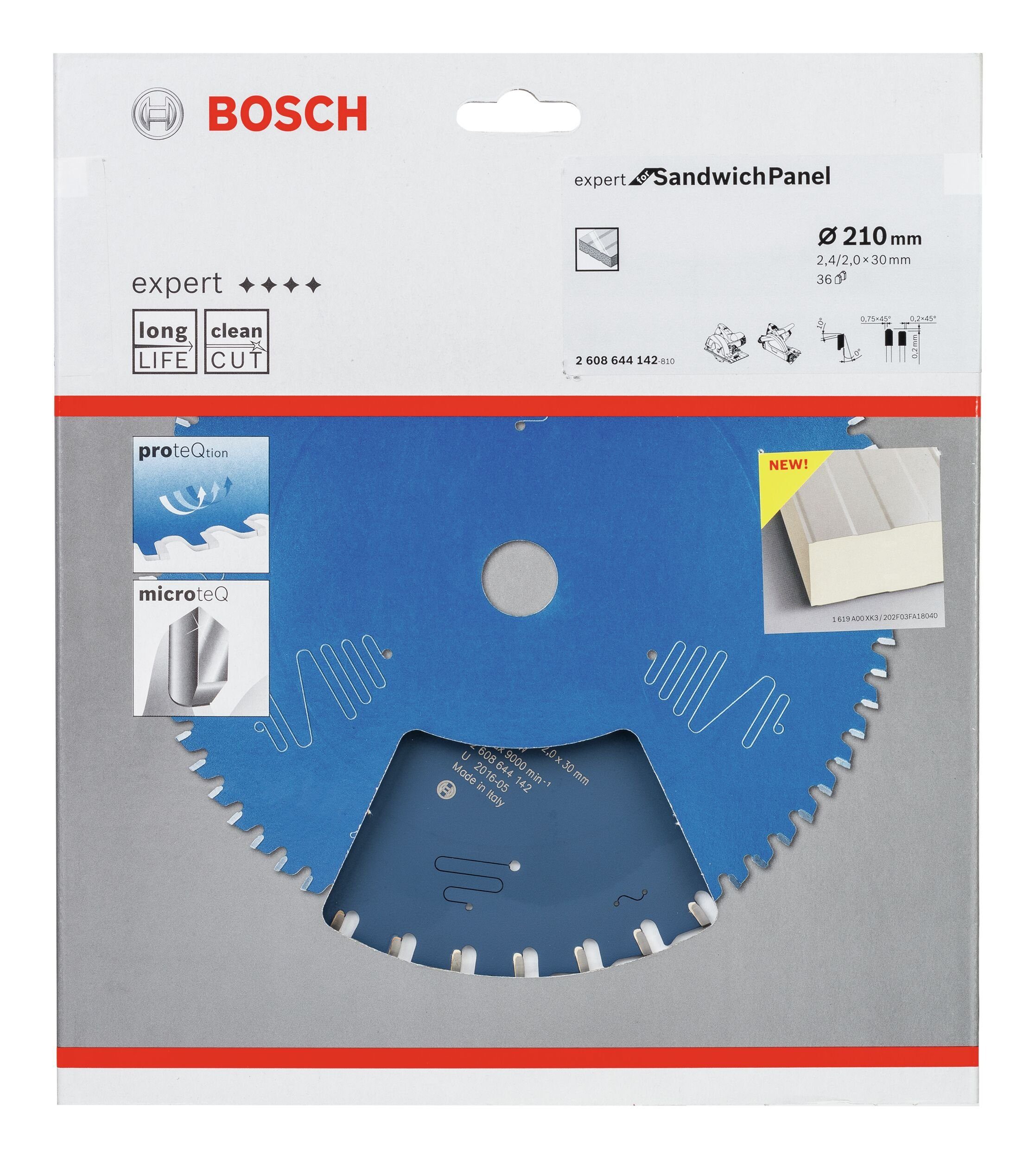 mm Expert 2,4 Sandwich BOSCH for x 210 36Z - 30 Panel Kreissägeblatt, x