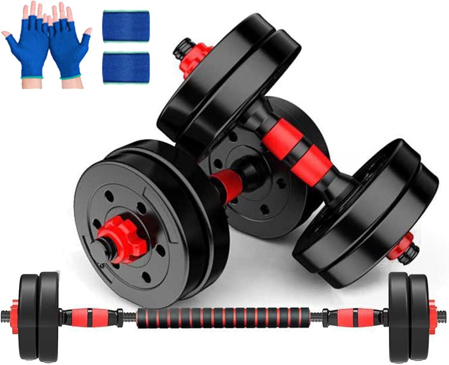 Hantel-Set Verstellbares Hantelset 2-in-1 Hanteln & Langhantel Set