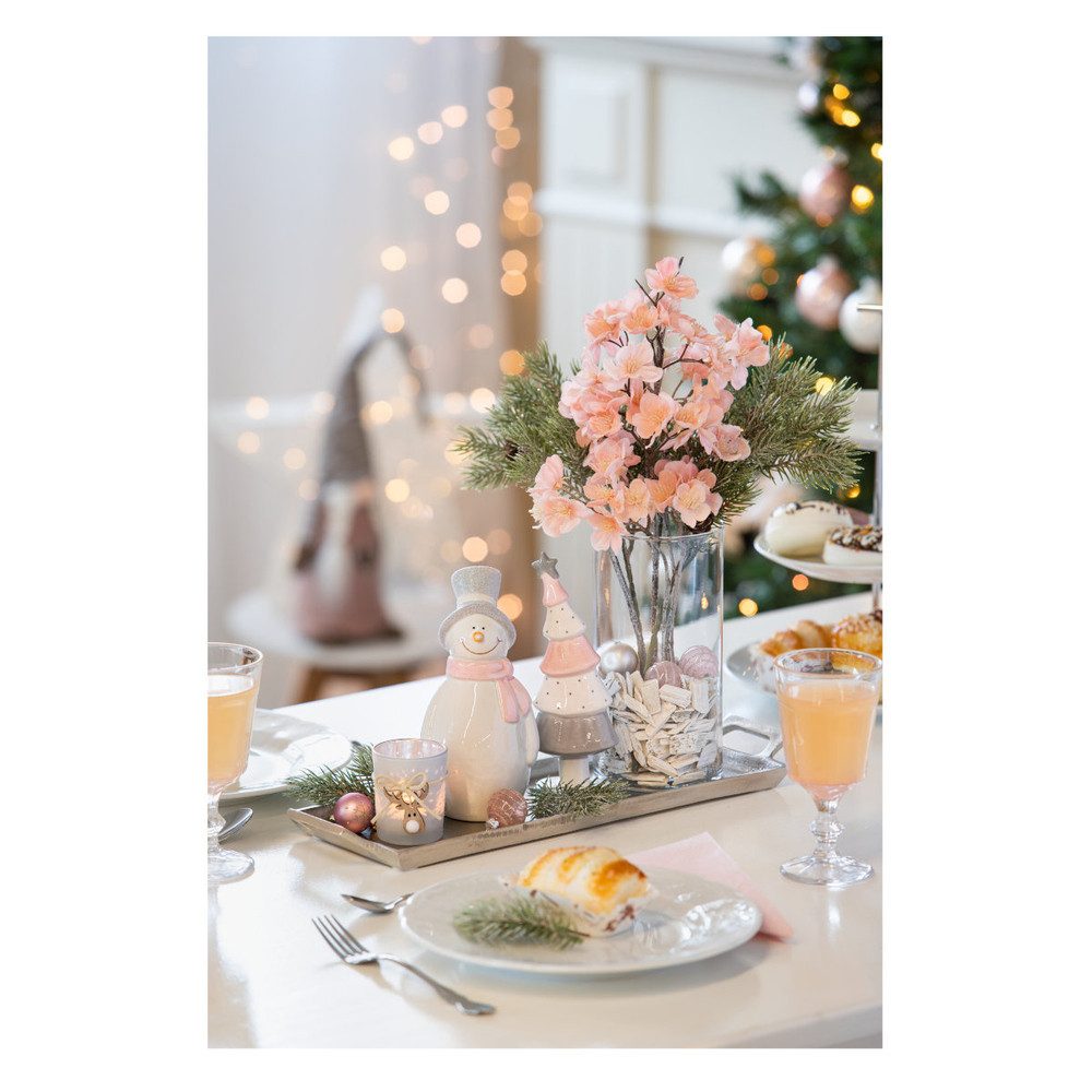 MICA Teelichthalter Teelichtglas - Bäume - weiß - ca. 5,5 x 6,5 cm günstig online kaufen