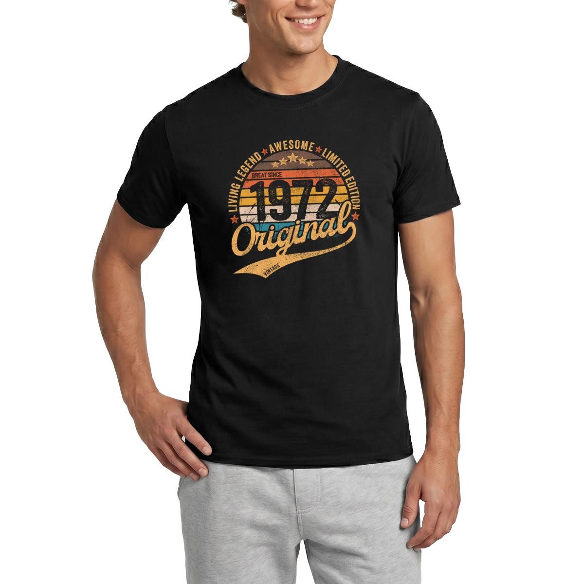 T-Shirt Jahrgang 1972 50. Geburtstag Geschenk Vintage Limited Edition Männer T