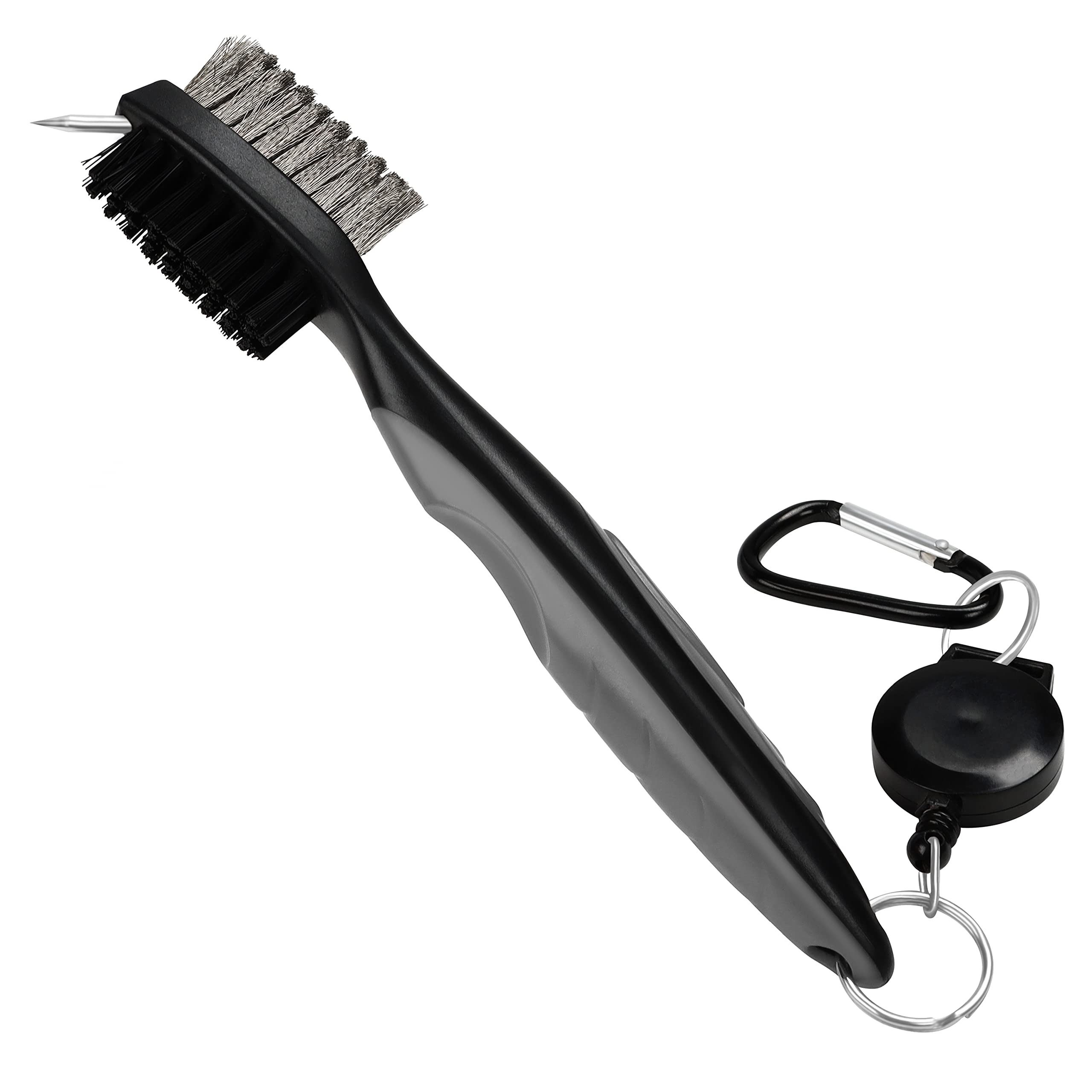 K&V GOLF Golfschlägerbürste mit Rillenreiniger - Geschenk für Golfer Golftuch (Nylonfaser, 7.00x20.00 cm, 1-tlg)