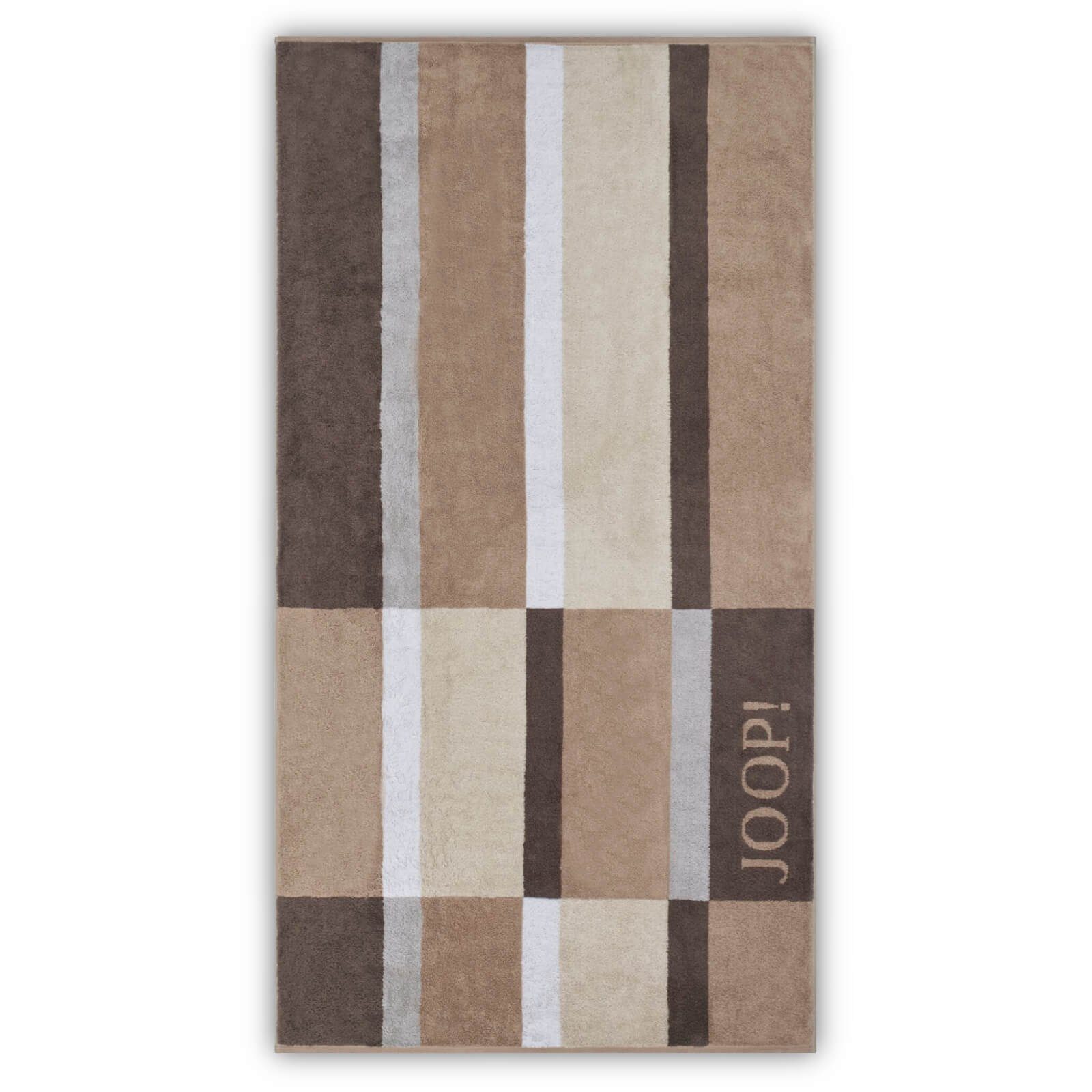 JOOP! Handtuch Duschtuch Shades Sand 1688 33, Walkfrottier (1-St), Wendeoptik, Logo, Flauschig