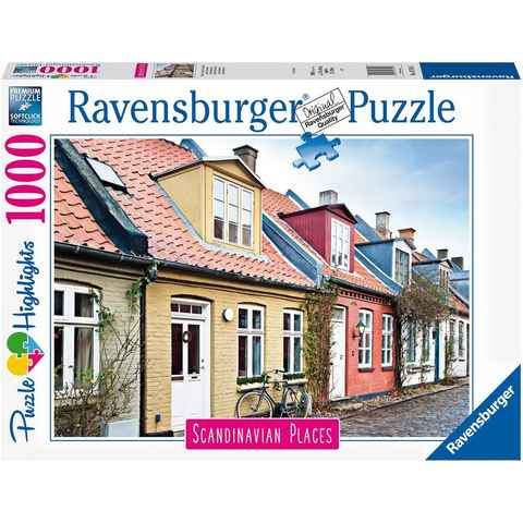 Ravensburger Puzzle Häuser in Aarhus, Dänemark, 1000 Puzzleteile, Made in Germany, FSC® - schützt Wald - weltweit