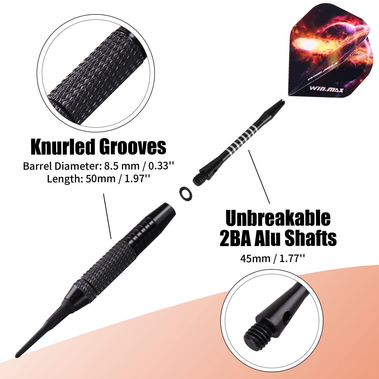 FOUORTUNATE-BEE Dartpfeil mit kunststoffspitze für elektronische dartscheibe, 12 Stück Soft Darts Pfeile Set,18 Gramm Profi Softdarts dartpfeil