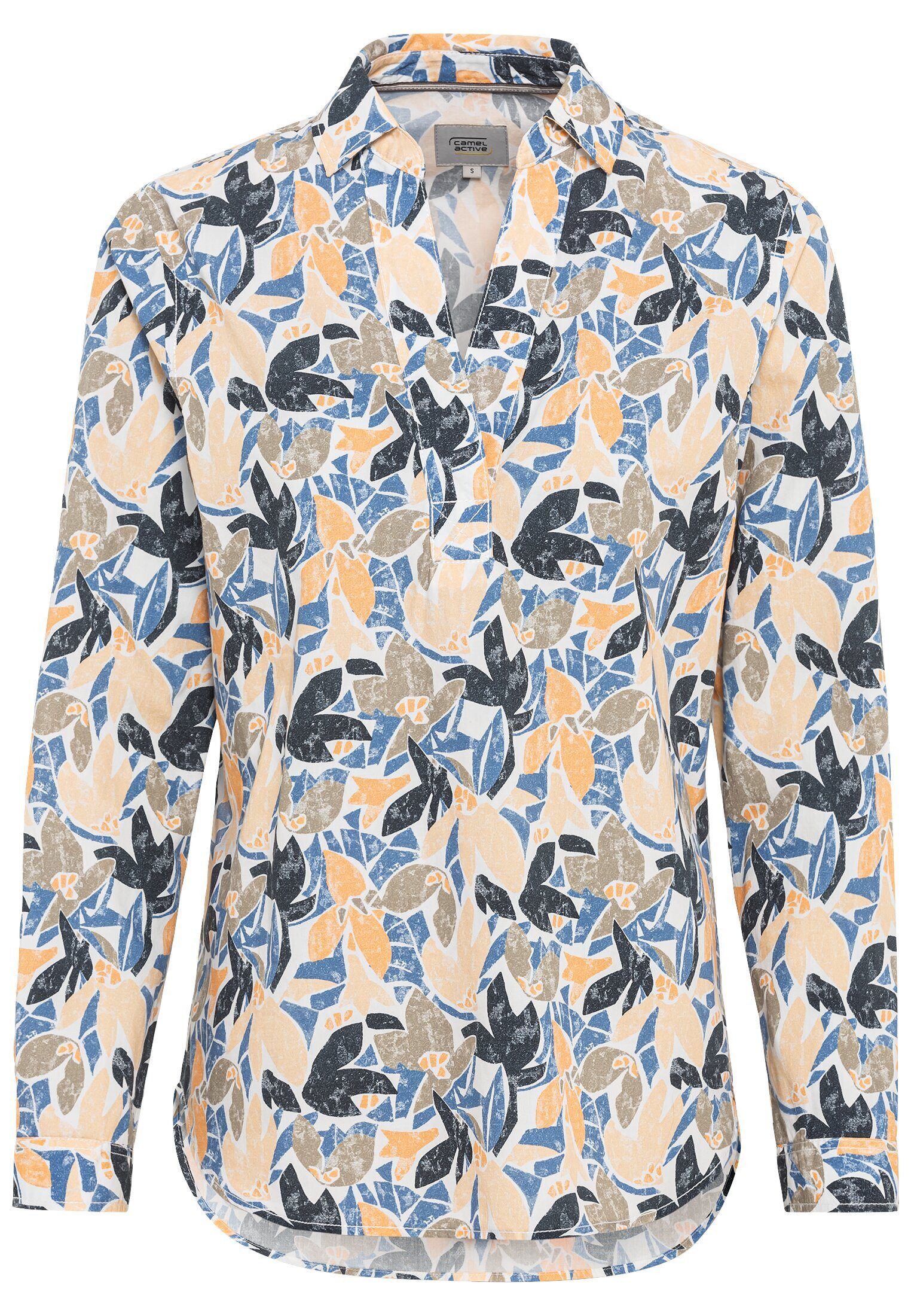 camel active Langarmbluse Langarm Schlupfbluse aus reiner Baumwolle günstig online kaufen