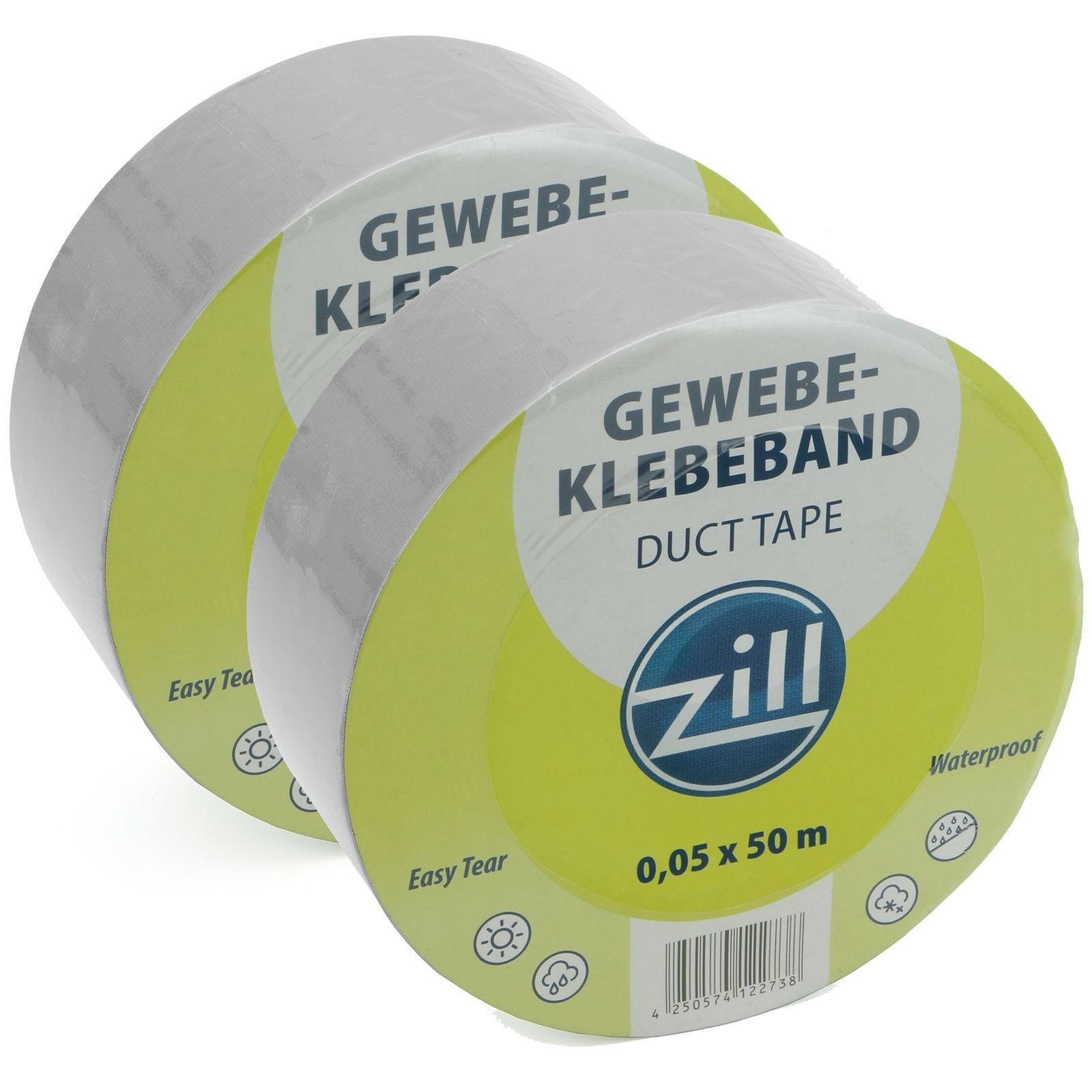 Klebeband 2 x Gewebeklebeband Silber 5 cm x 50 Meter Typ 7600