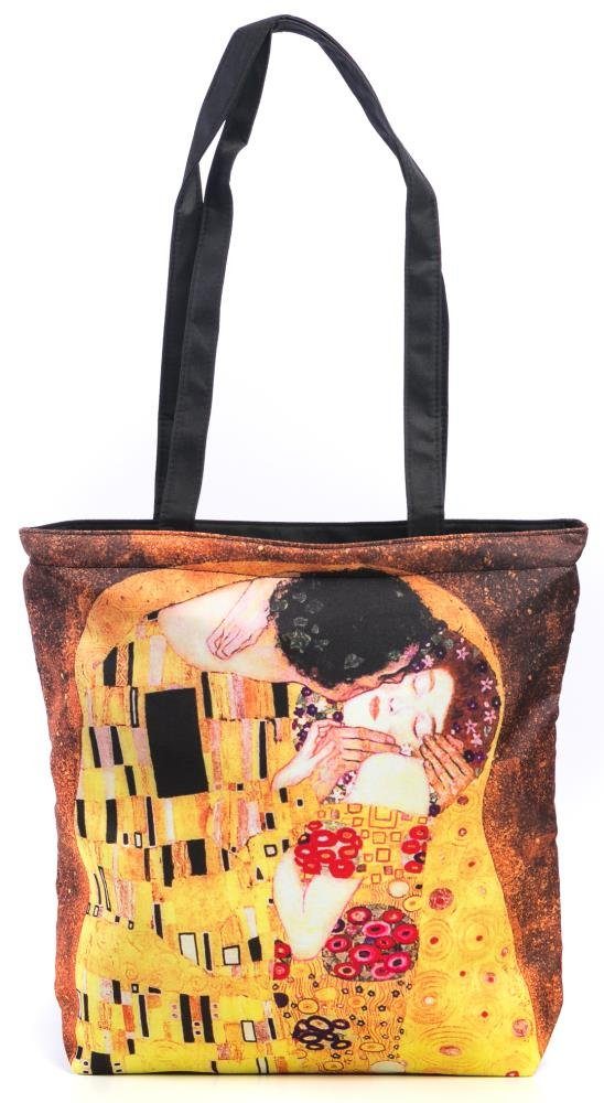 Luckyweather not just any other day Shopper Einkaufstasche / Shopping Bag Motiv Klimt THE KISS (1-tlg., 1 Stück Shopping Bag), Schultertasche beidseitig bedruckt mit Motiv bedruckt
