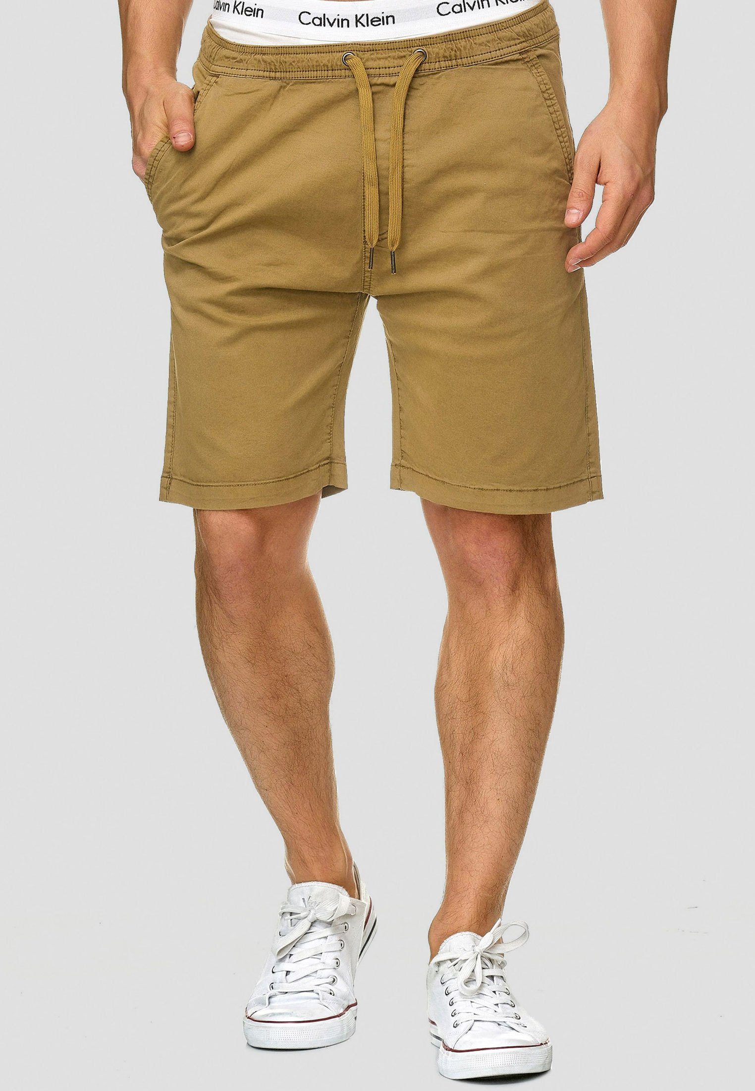 Indicode Chinoshorts Kelowna mit elastischem Bund günstig online kaufen