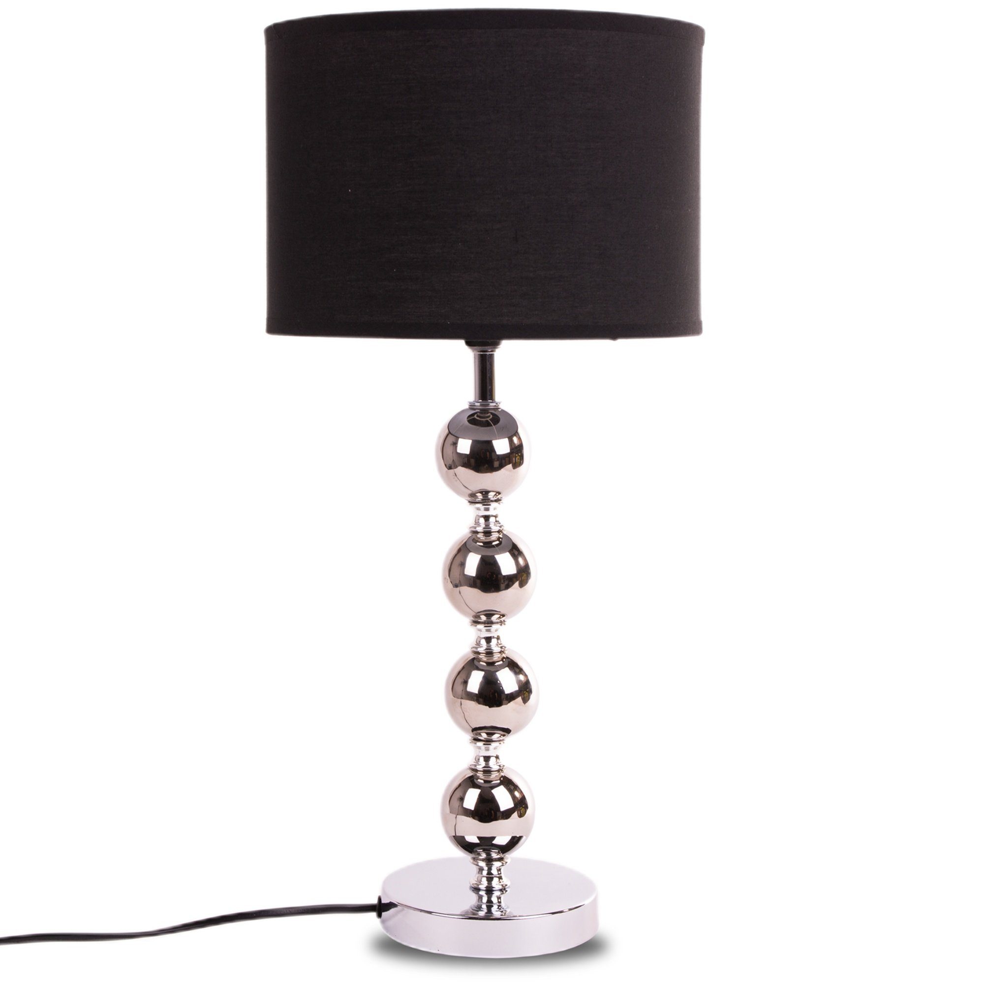 Konsimo Tischleuchte RASI Tischlampe elegante / Schwarz ohne Leuchtmittel, Silber Lampe, Tischleuchte, ohne Leuchtmittel