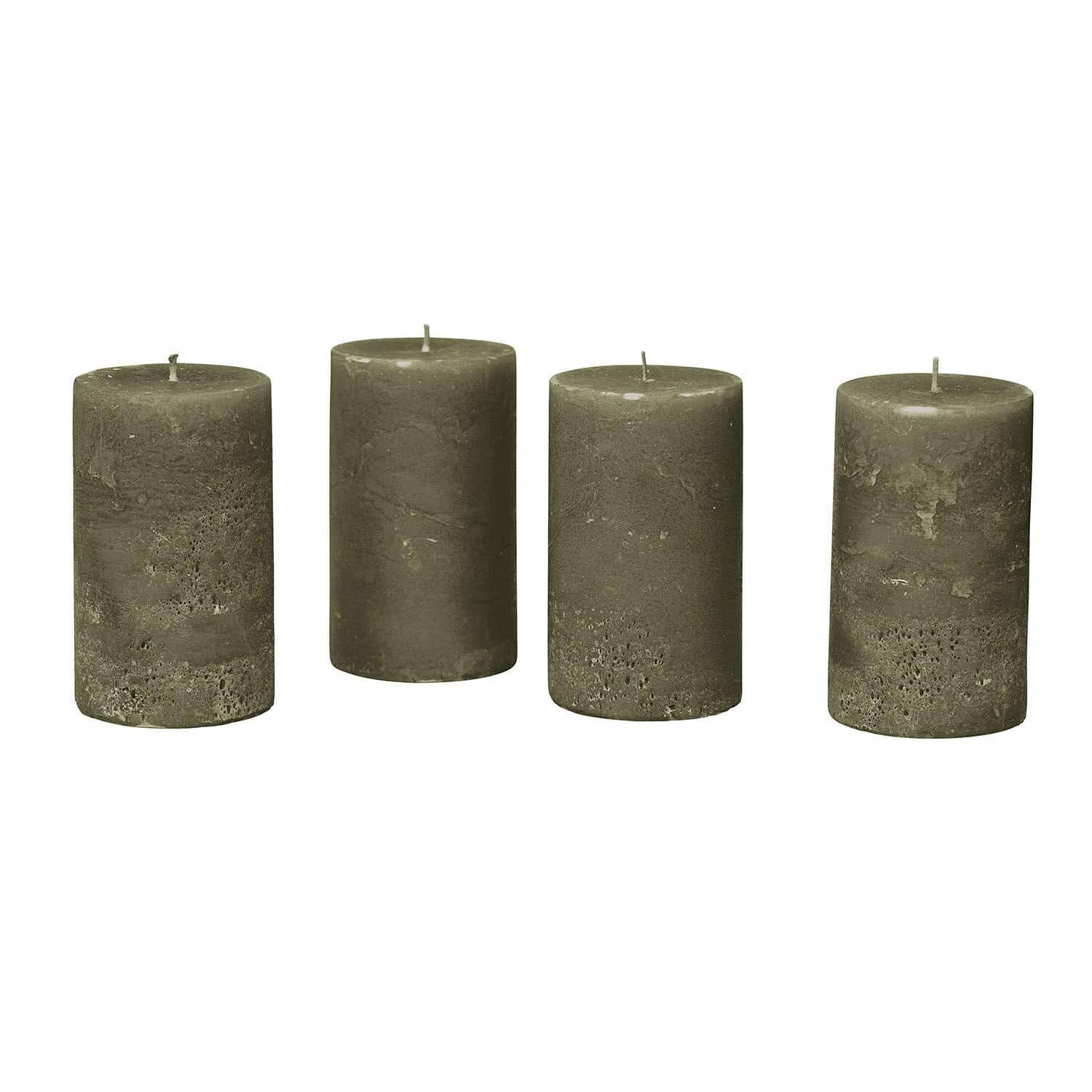 Mirabeau Stumpenkerze Kerze 4er Set Braga grün (4er Set, 4er Set), none