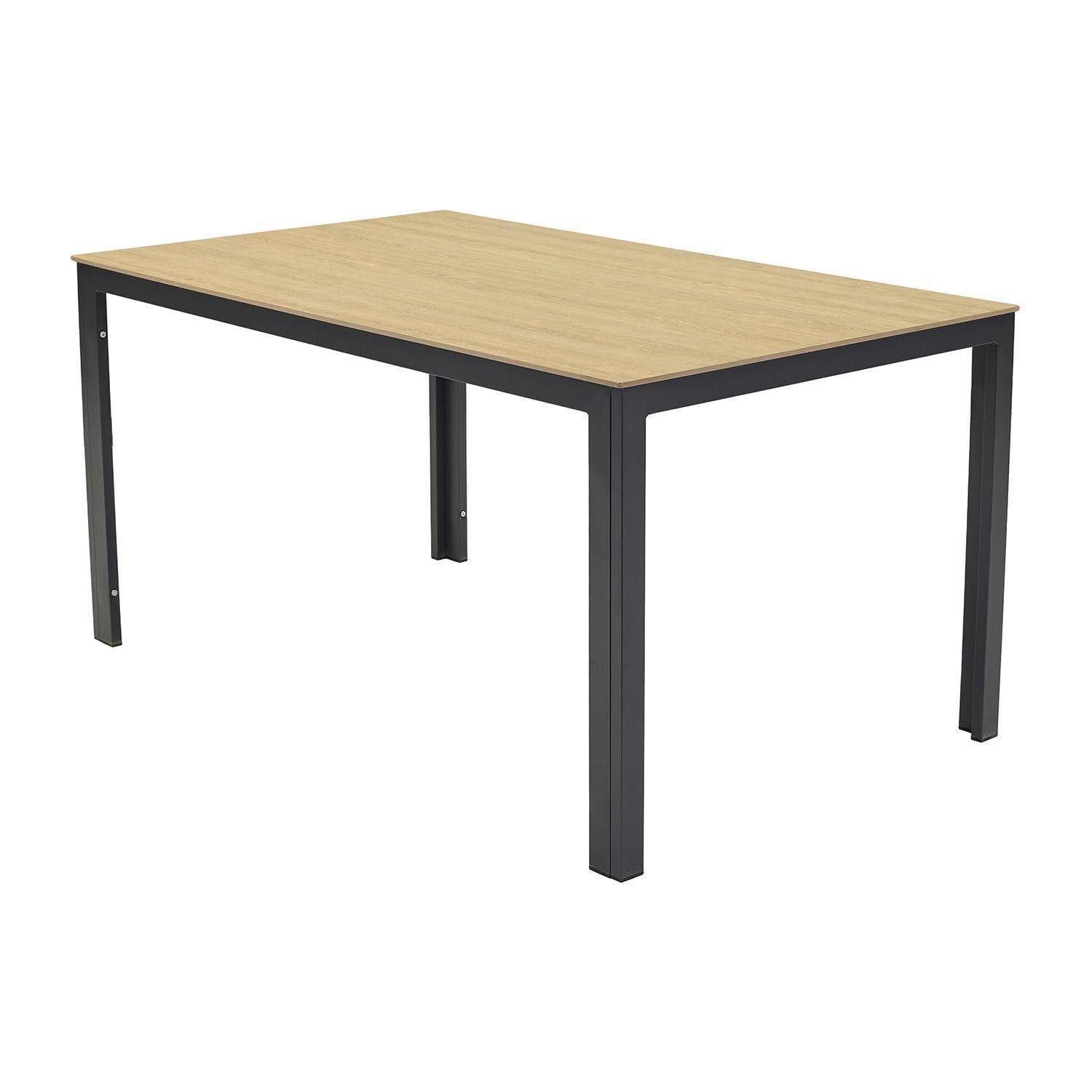 L.C. Wholesaler GmbH Gartentisch GRAVIO, Anthrazit, Braun, Aluminium, Glas, B 150 x H 75 x T 90 cm