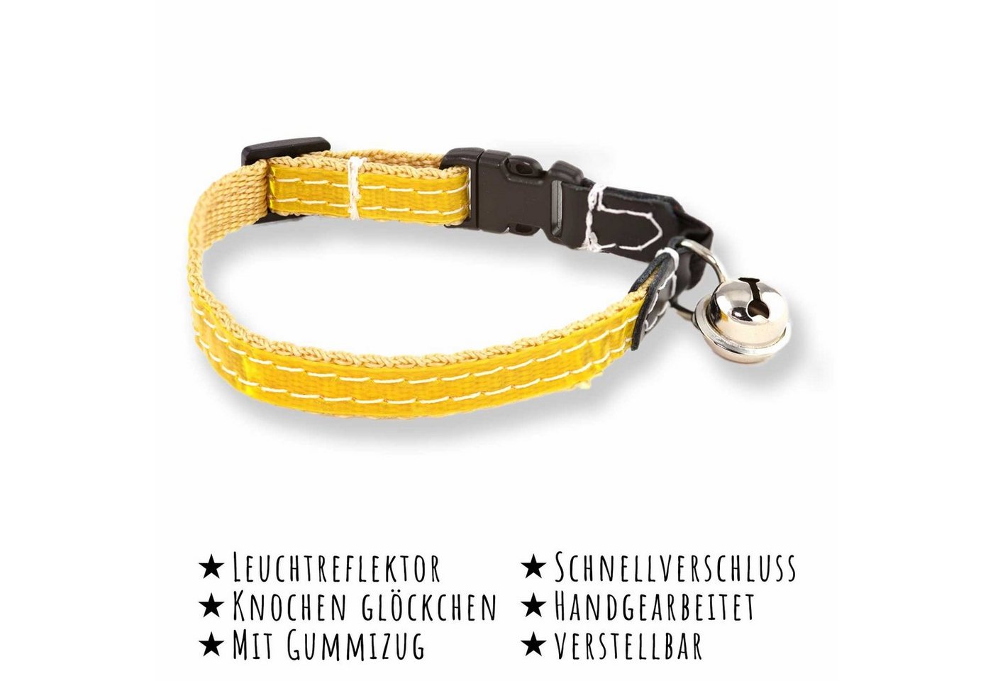 Thumbnail - Monkimau Hunde-Halsband Katzenhalsband reflektierend mit Glocke