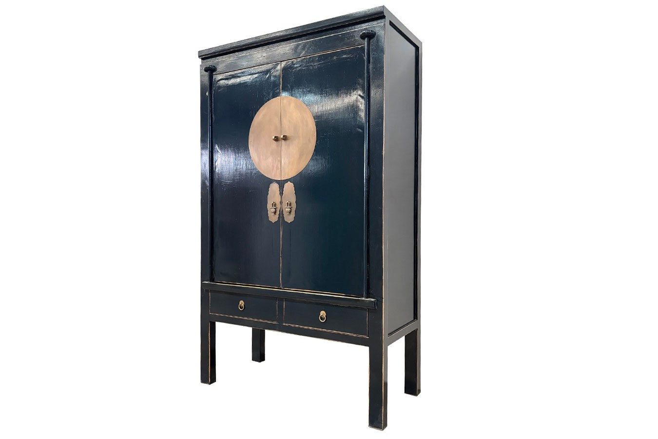 daslagerhaus living Kleiderschrank Hochzeitsschrank dunkelblau H 180 cm