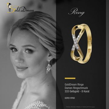 GoldDream Goldring GoldDream Gold Ring Infinity Gr.60 (Fingerring), Damen Ring Infinity aus 333 Gelbgold - 8 Karat, Farbe: gold, weiß