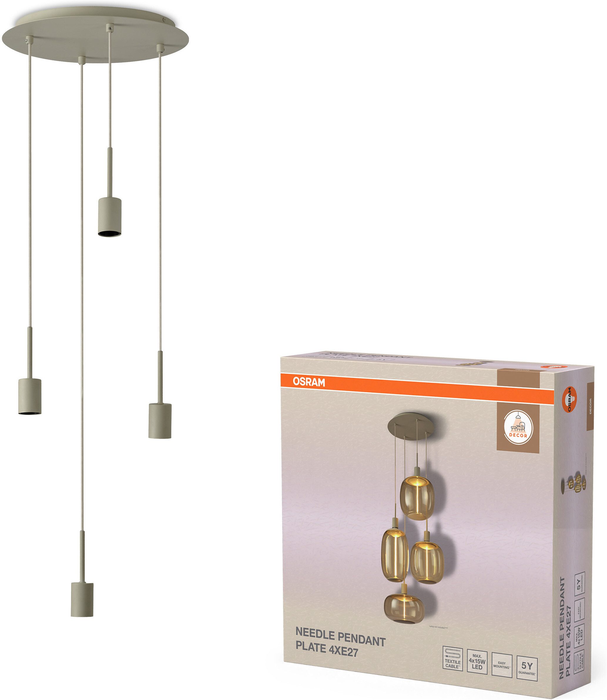 Osram Pendelleuchte Decor Needle Pendant, ohne Leuchtmittel, Fassung E27, Stahl