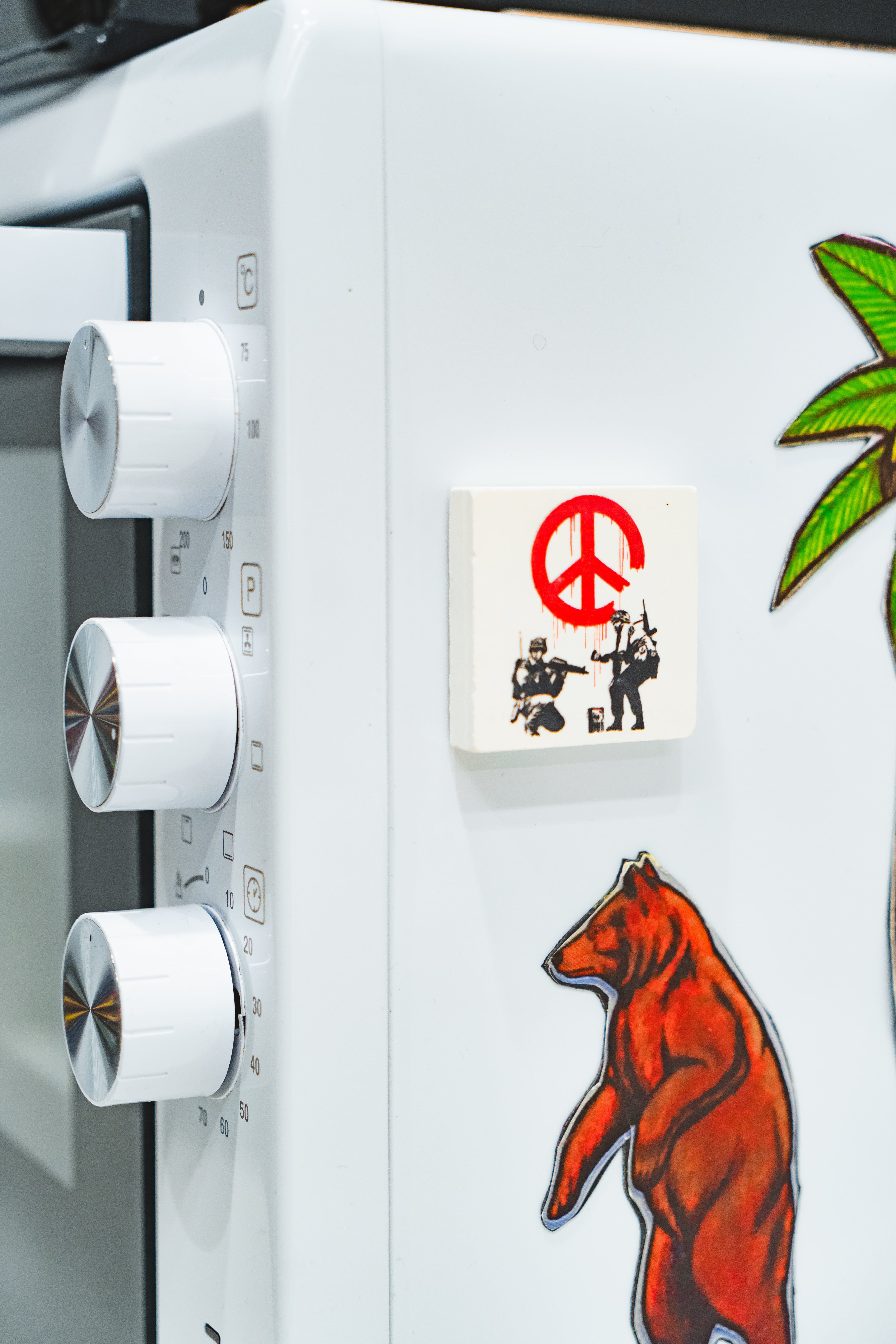 AvantgART Magnet Stein, Banksy Kunstdruck, Kühlschrank Magnet, Flower Thrower