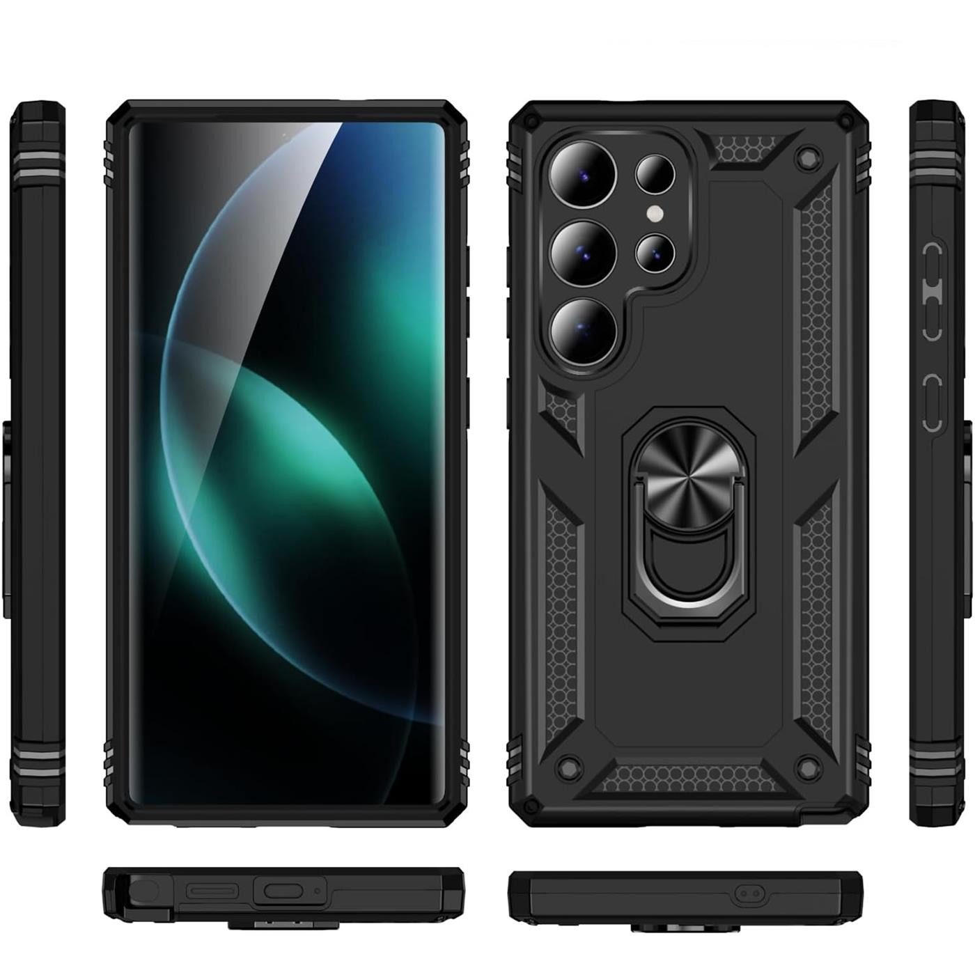 CoolGadget Handyhülle Armor Shield Case für Samsung Galaxy S25 Ultra 6,9 Zoll, Outdoor Cover mit Magnet Ringhalterung Hülle für Samsung S25 Ultra – Bild 2 von 5