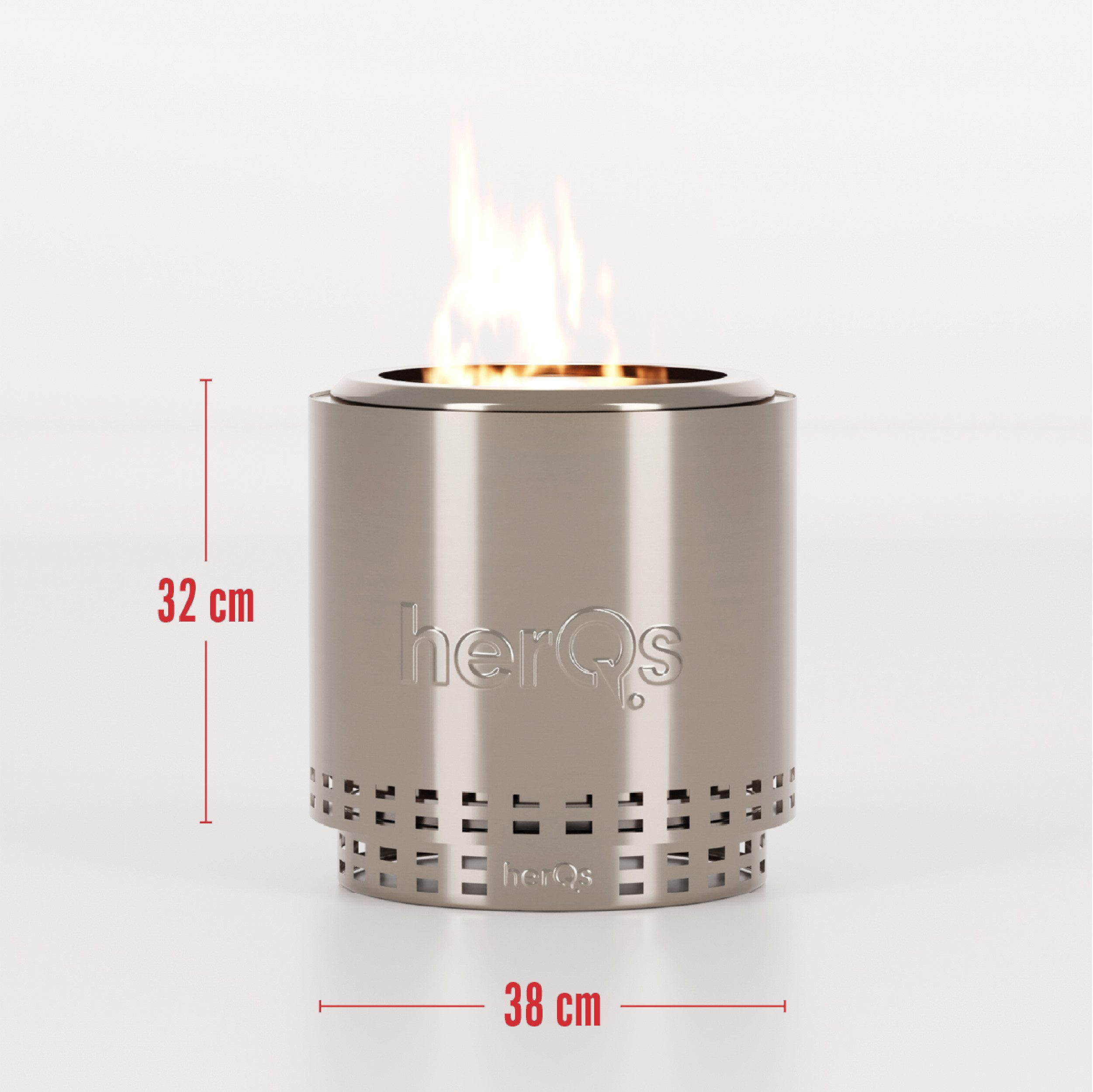 HerQs Feuerstelle Cozy Rauchfreie Feuerschale, 90% weniger Rauch, für 4-6 Personen