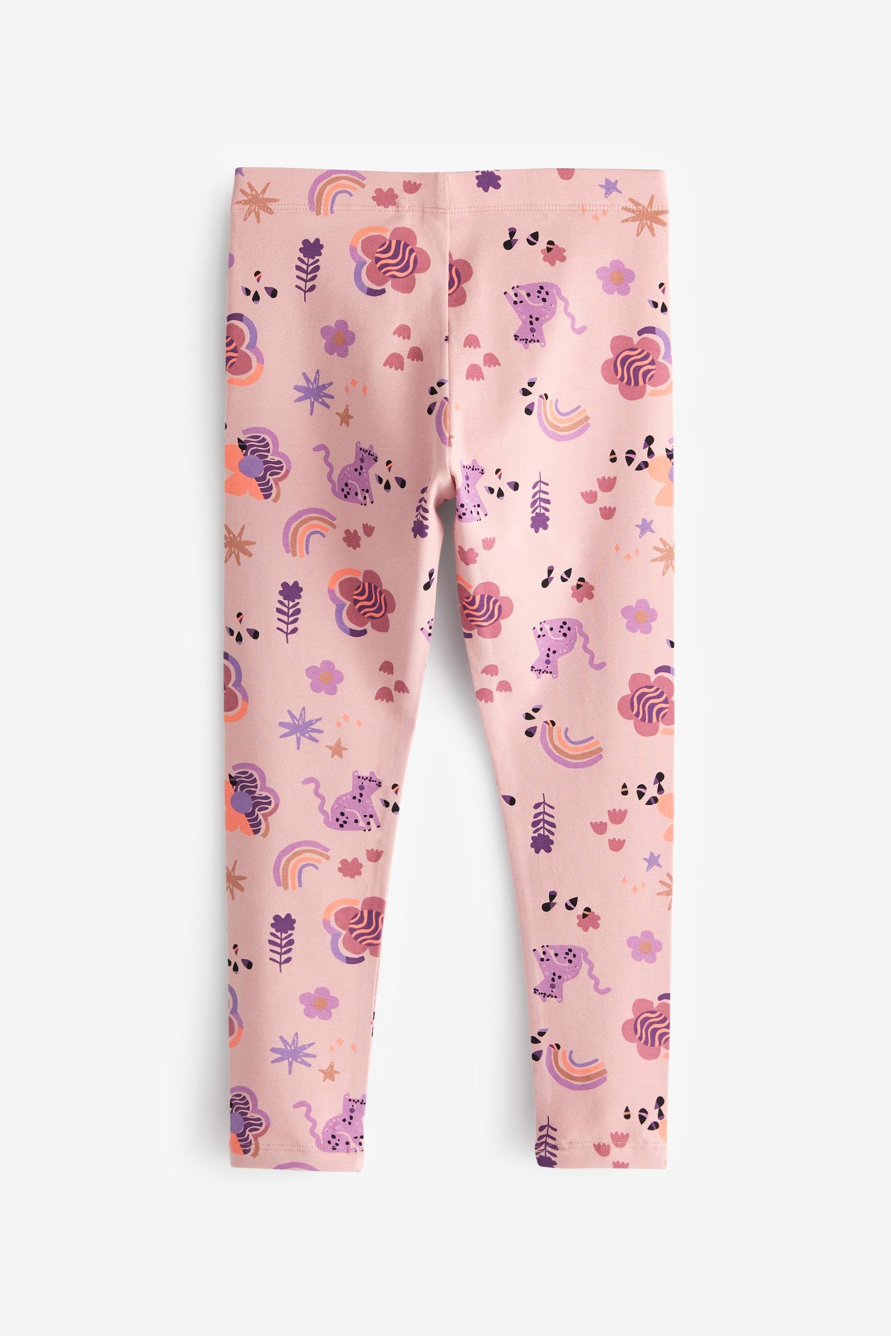 Next Leggings (1-tlg) Pink Animal/Rainbow/Flower Print