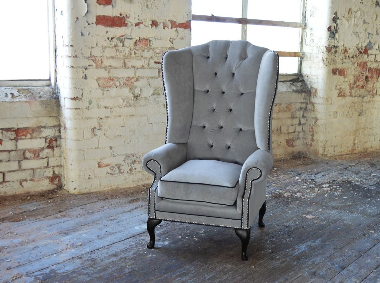 Ohrensessel Chesterfield Lounge Sessel Sofa für Wohnzimmer und TV-Entspannung