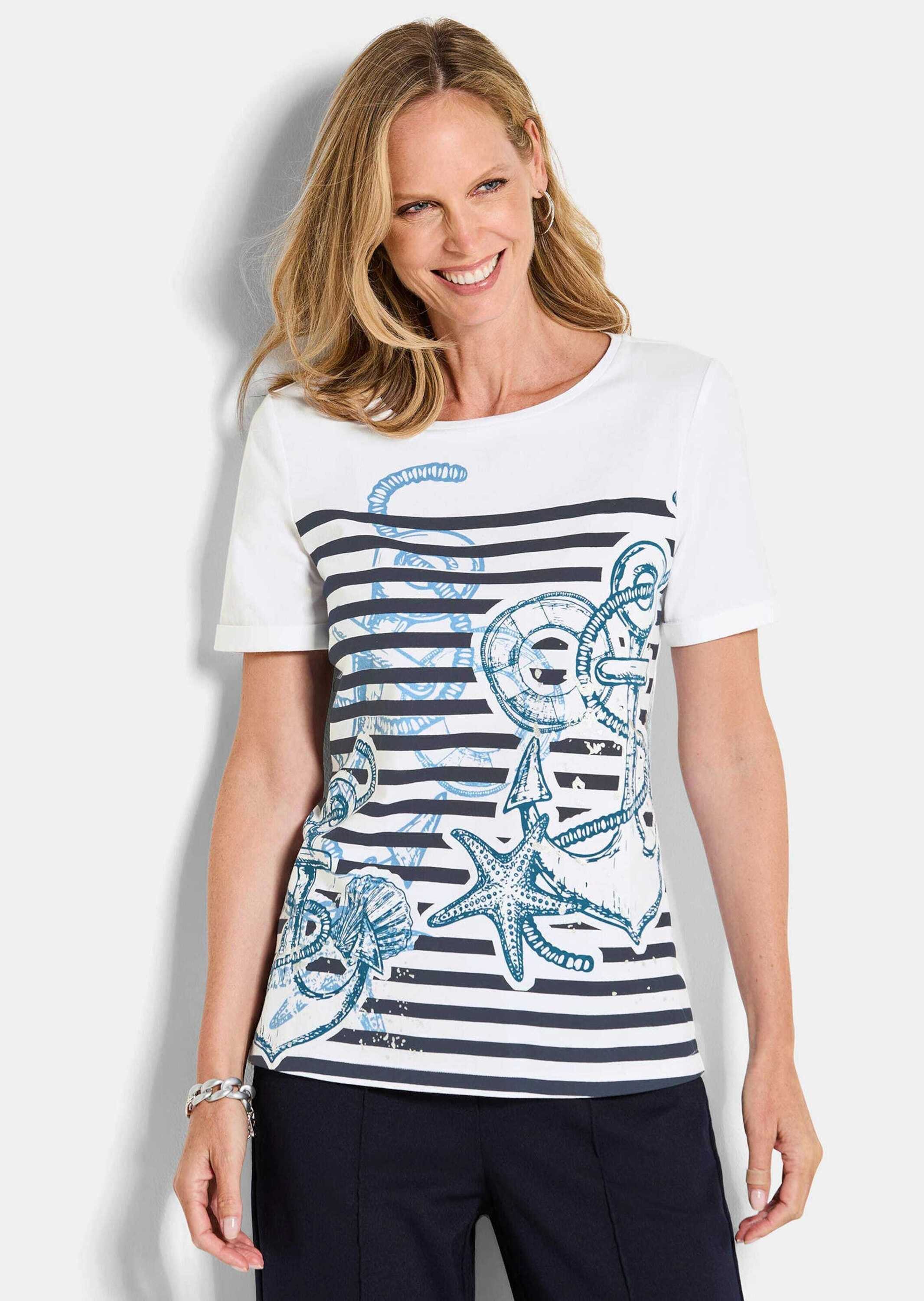 T-Shirt Jerseyshirt mit maritimen Print