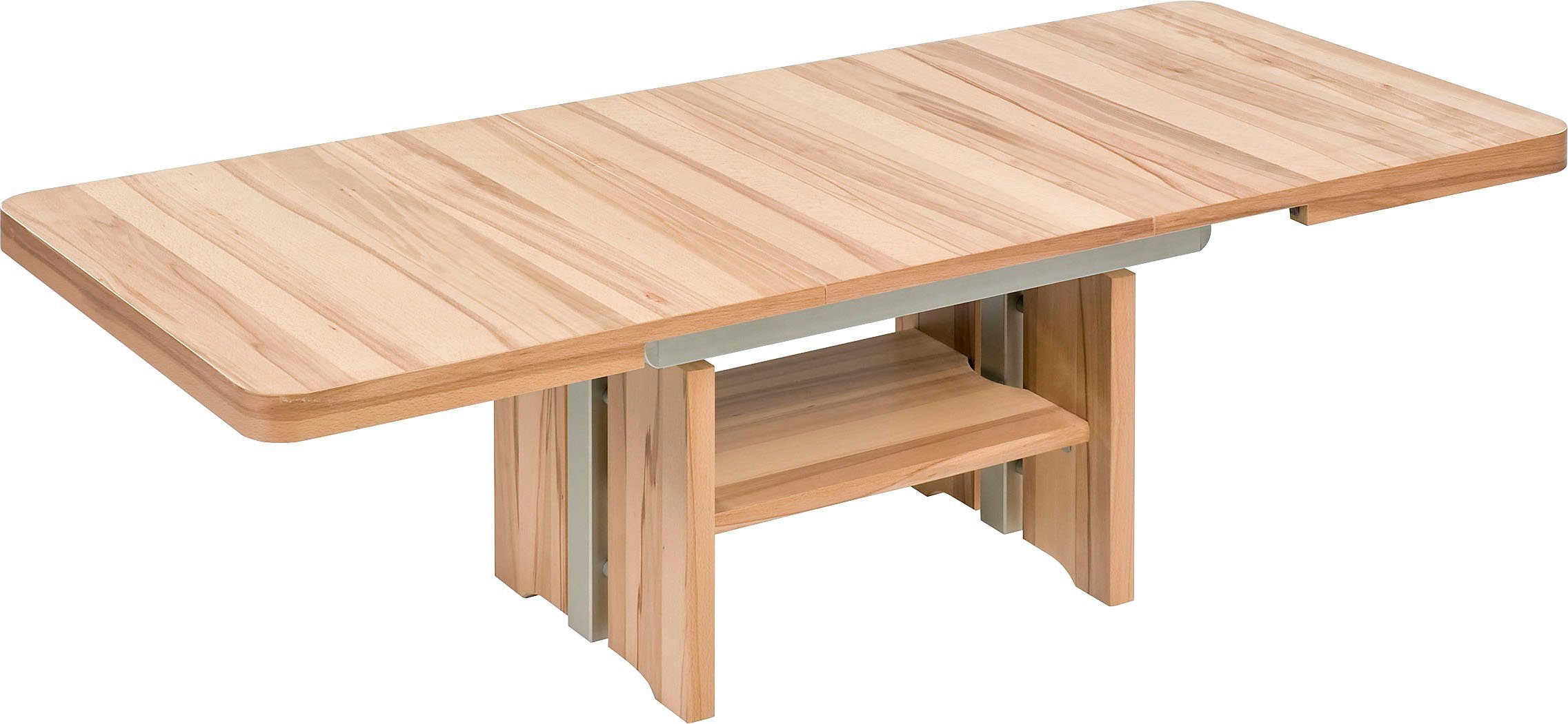 Vierhaus Couchtisch Kiya, Platte Echtholz furniert, Wangen und Ablage, furniert