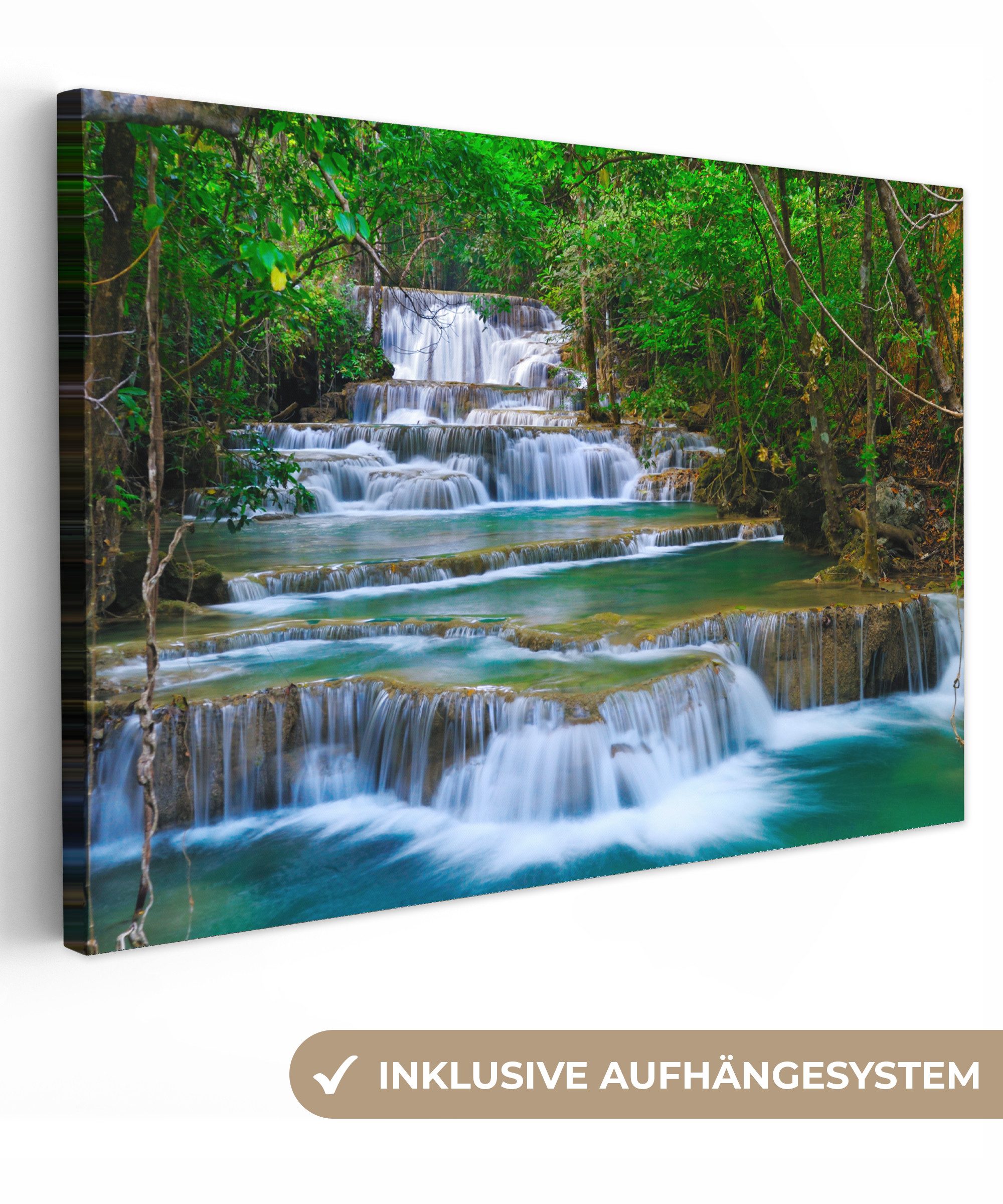 OneMillionCanvasses® Leinwandbild Wasserfall - Bäume - Natur - Dschungel, F günstig online kaufen