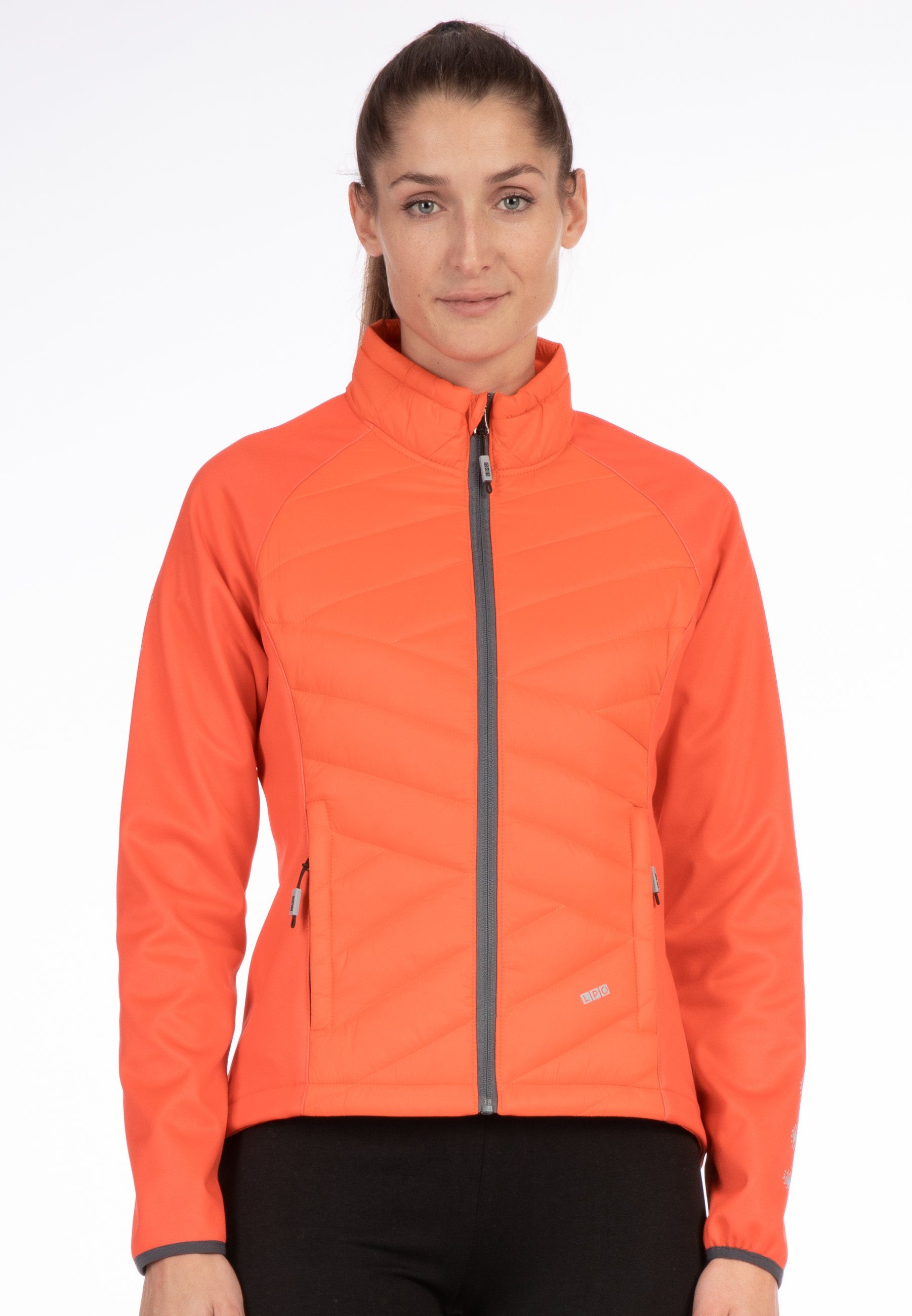 DEPROC Active Strickfleecejacke EDINA CS WOMEN Fleecejacke, Outdoorjacke, Sportjacke mit Kapuze, auch in Großen Größen hot coral