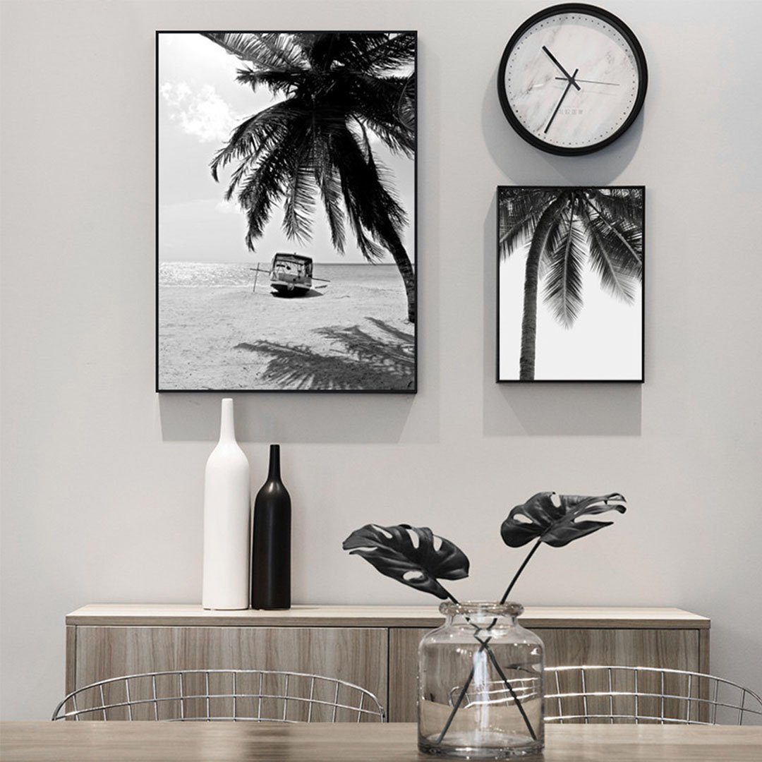 dekorative L.Ru St), Kunstdruck dreifach Schwarz-Weiß-Strandlandschaftsmalerei-Kern, Eingang Fotografie Kern Sofa Malerei Einfacher (3 Wohnzimmer UG