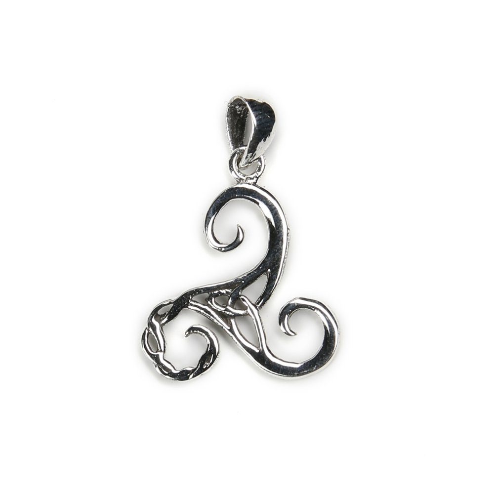 Sterling Silberschmuck NKlaus 925 Triskel Damen Kettenanhänger Silber Kettenanhänger Oxidiert 1,8cm, 925 Silber für