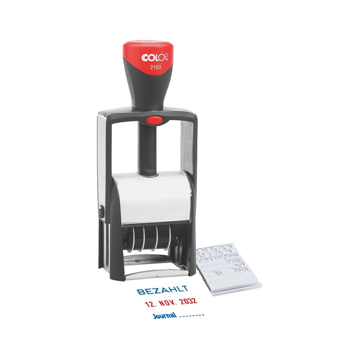 COLOP Stempel 2160/RL, Datumseinstellung, 8 Texte zum Wechseln, selbstfärbend, dokumentenecht
