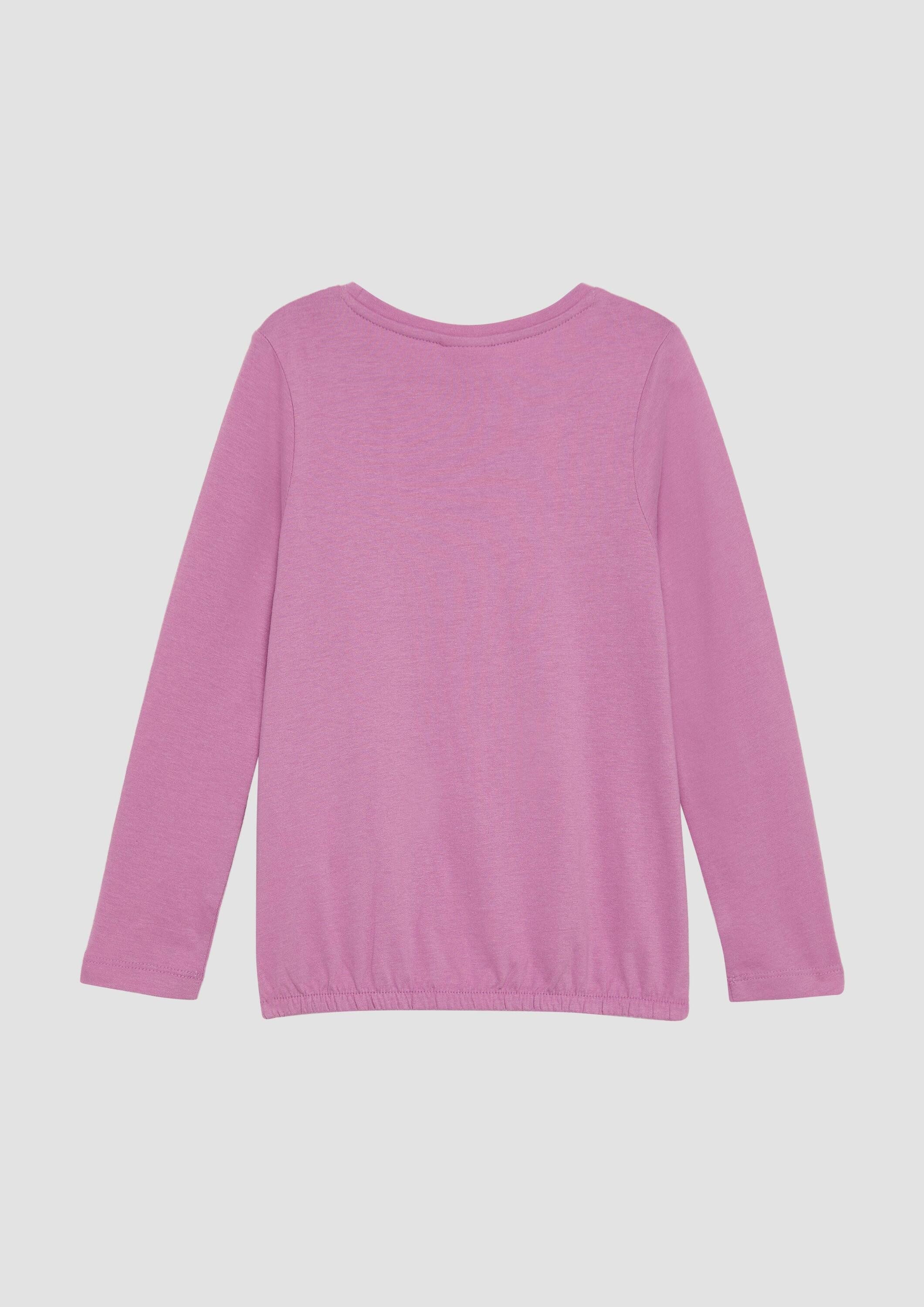 s.Oliver Langarmshirt T-Shirt Langarmshirt mit Foil-Print und Gummibund