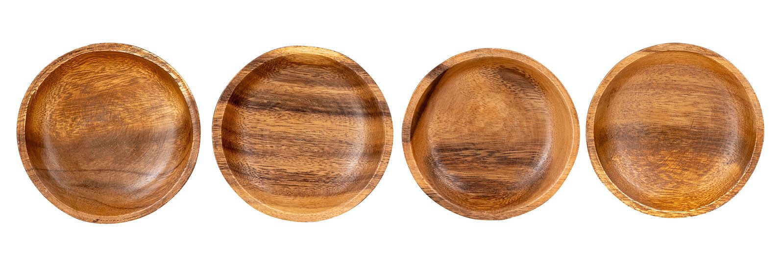 Levandeo® Dekoteller, 4er Set Runde Teller Akazie Ø10cm Holzteller Snackteller Dekoteller