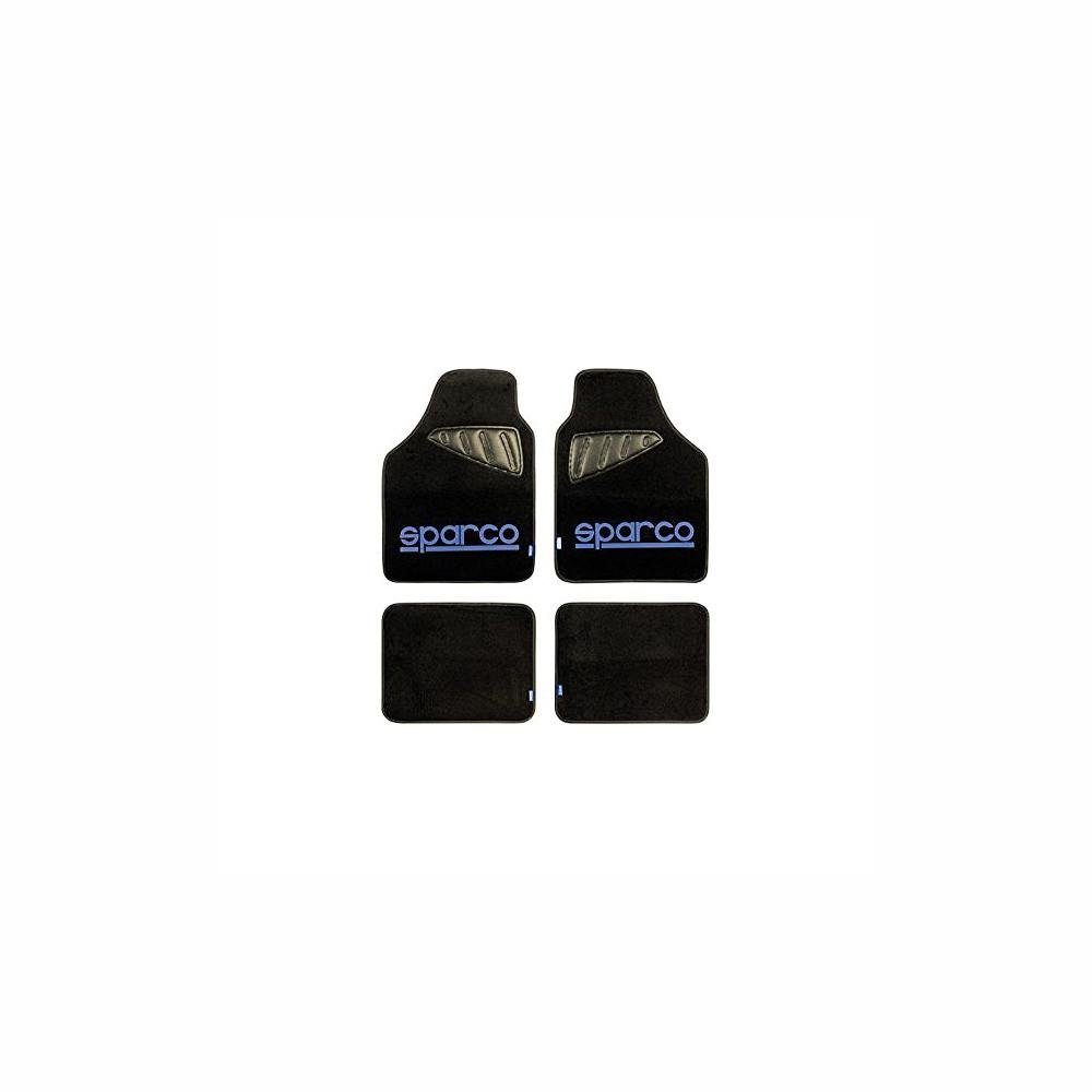 sparco Auto-Fußmatte Auto-Fußmatten-Set Sparco SPC1901 Universal Schwarz Blau 4 teilig