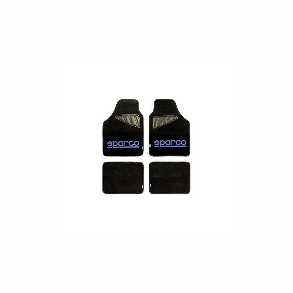 sparco Auto-Fußmatte Auto-Fußmatten-Set Sparco SPC1901 Universal Schwarz  Blau 4 teilig