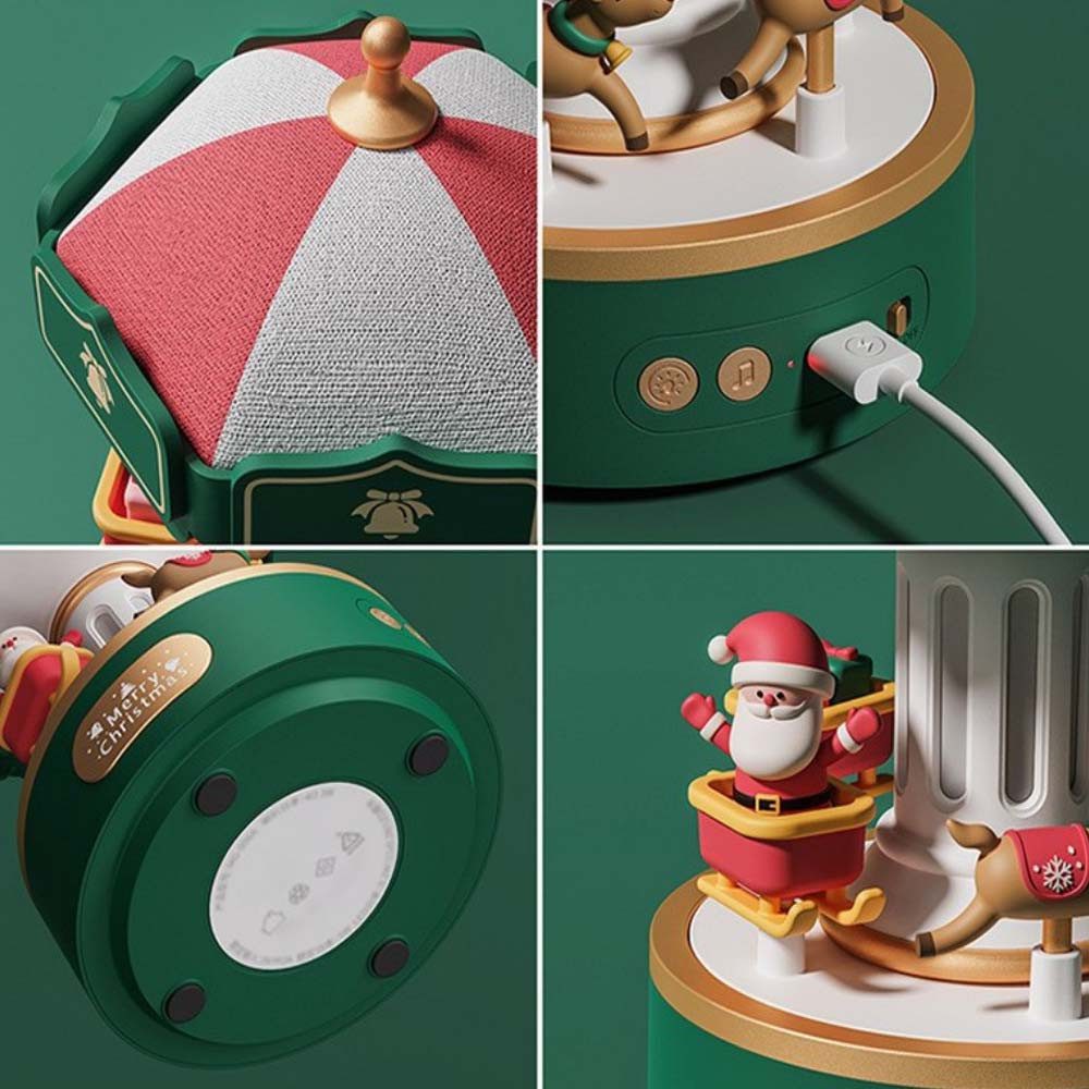 VIVIHEYDAY Spieluhr Karussell Vintage Spieluhr Musikbox mit bunter Beleuchtung LED, (Leuchtend Spielzeug Dekoration Weihnachten Geschenk für Mädchen Kinder)