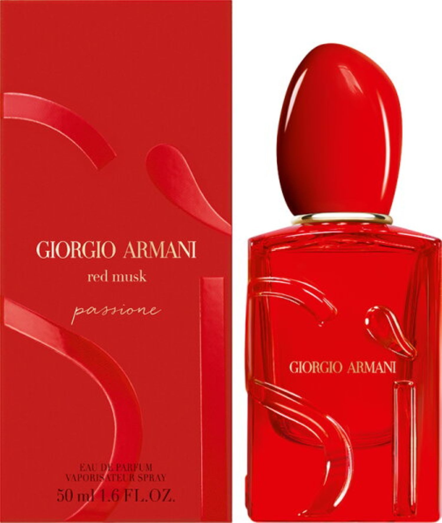 Giorgio Armani Eau de Parfum Sì Passione Red Musk, Eleganter roter Flakon als Symbol für Stärke und Weiblichkeit