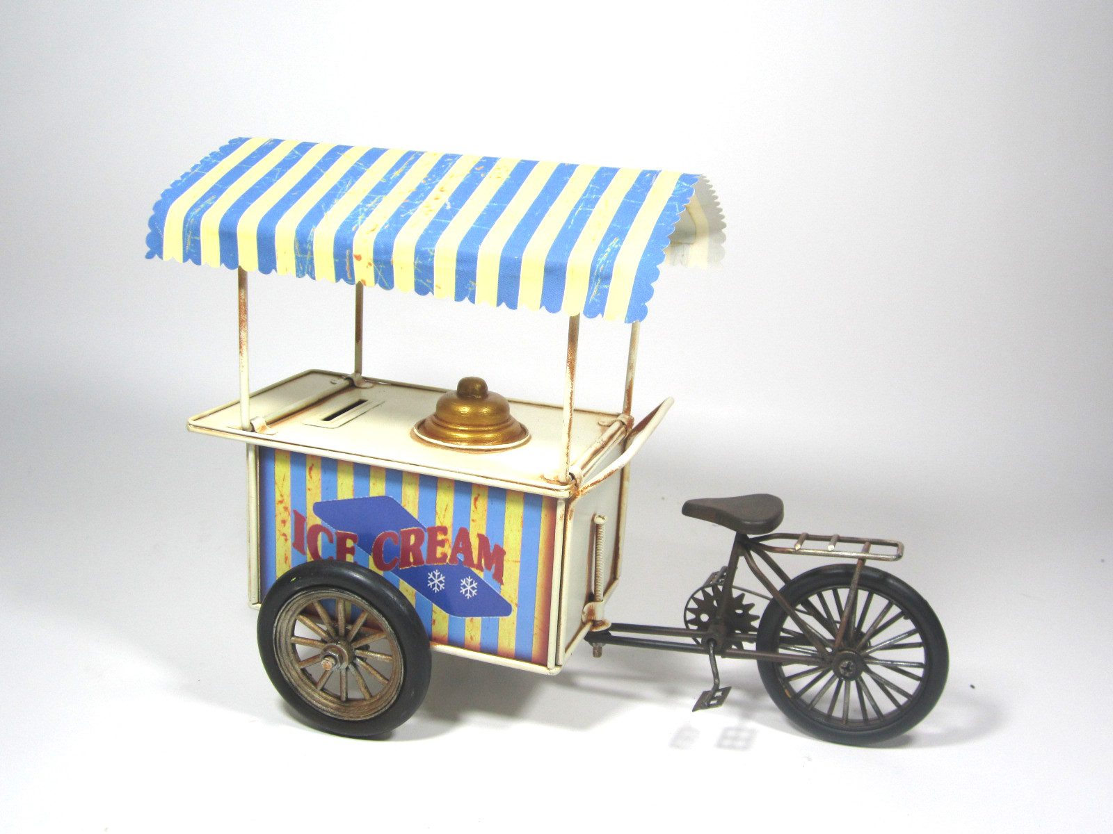 Dynasun Modellauto Car 1904B-2394, (1-tlg), Vintage Eiswagen Metall-Dreirad im authentischen Retro-Stil 29.5cm