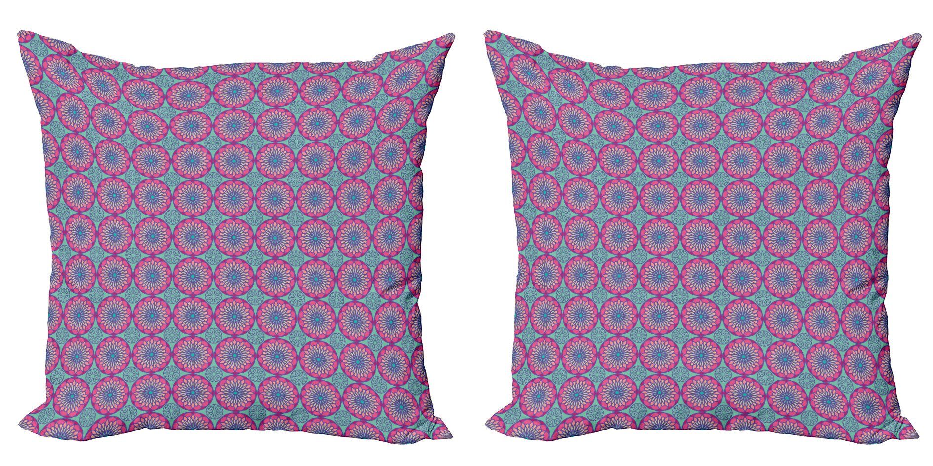 Kissenbezüge Modern Accent Doppelseitiger Digitaldruck, Abakuhaus (2 Stück), Blume Geometrisches Petals Art Design