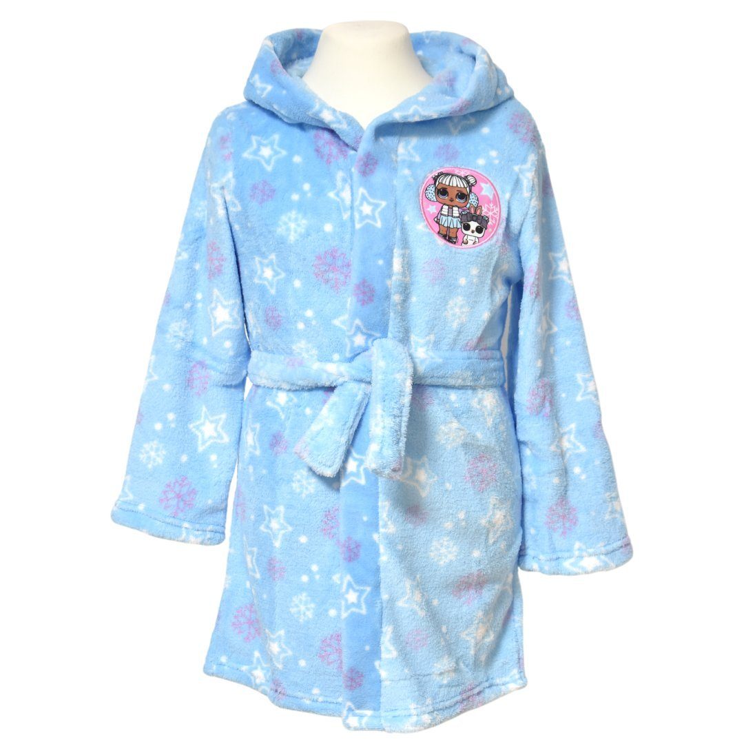 L.O.L. SURPRISE! Kinderbademantel, Fleece, mit Kapuze, Bindegürtel, für Mädchen mit Kapuze Gr. 92-98 cm