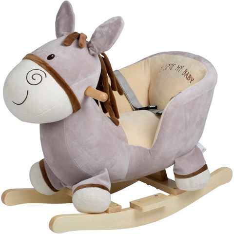 BabyGo Schaukeltier Rocker Donkey, mit Kufen und Griffen aus Birkenholz; Made in Europe