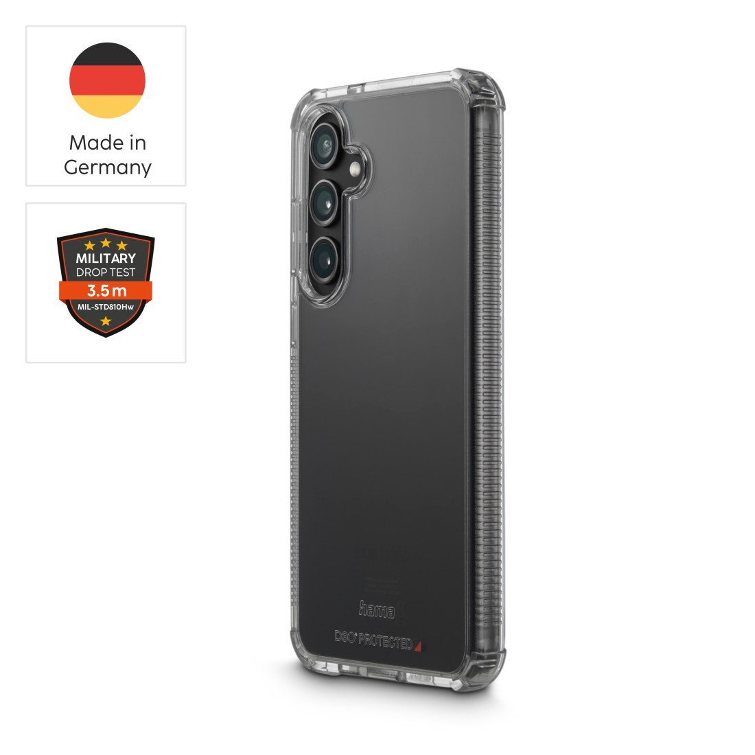 Hama Smartphone-Hülle Handyhülle „Extreme Protect“ für Galaxy S24 (stoßfest, sturzsicher), Smartphonetasche, Antivergilbung, Kratzschutz, Rundumschutz, flexibel