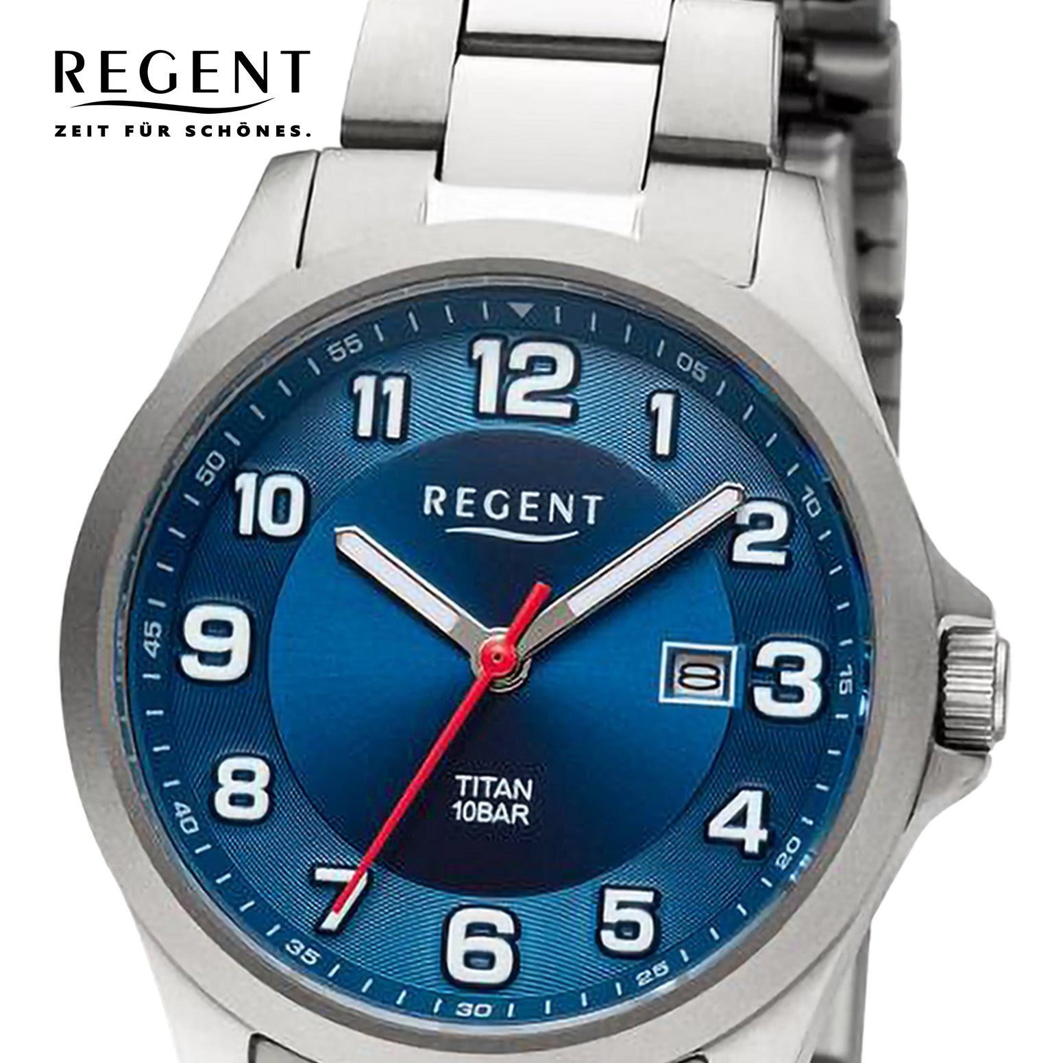 rund, Damen Armbanduhr Armbanduhr extra Metallarmband Regent Damen (ca. groß 31mm), Regent Analog, Quarzuhr