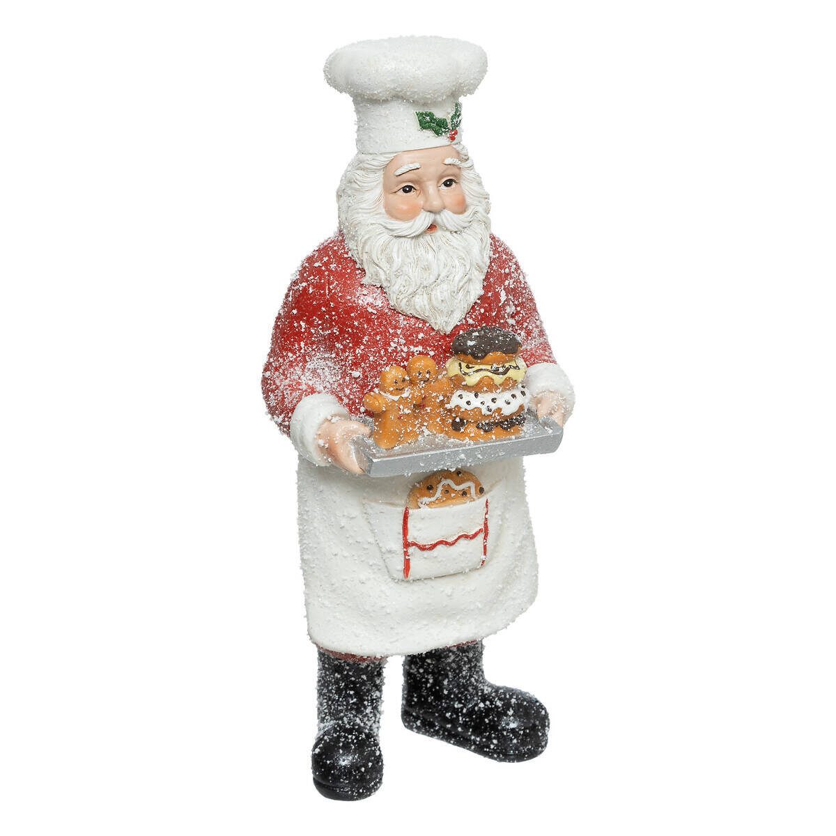 Atmosphera Créateur d'intérieur Weihnachtsfigur Nikolausfigur mit Tablett und Plätzchen, 28 cm (Deko-Objekt, Deko-Objekt)