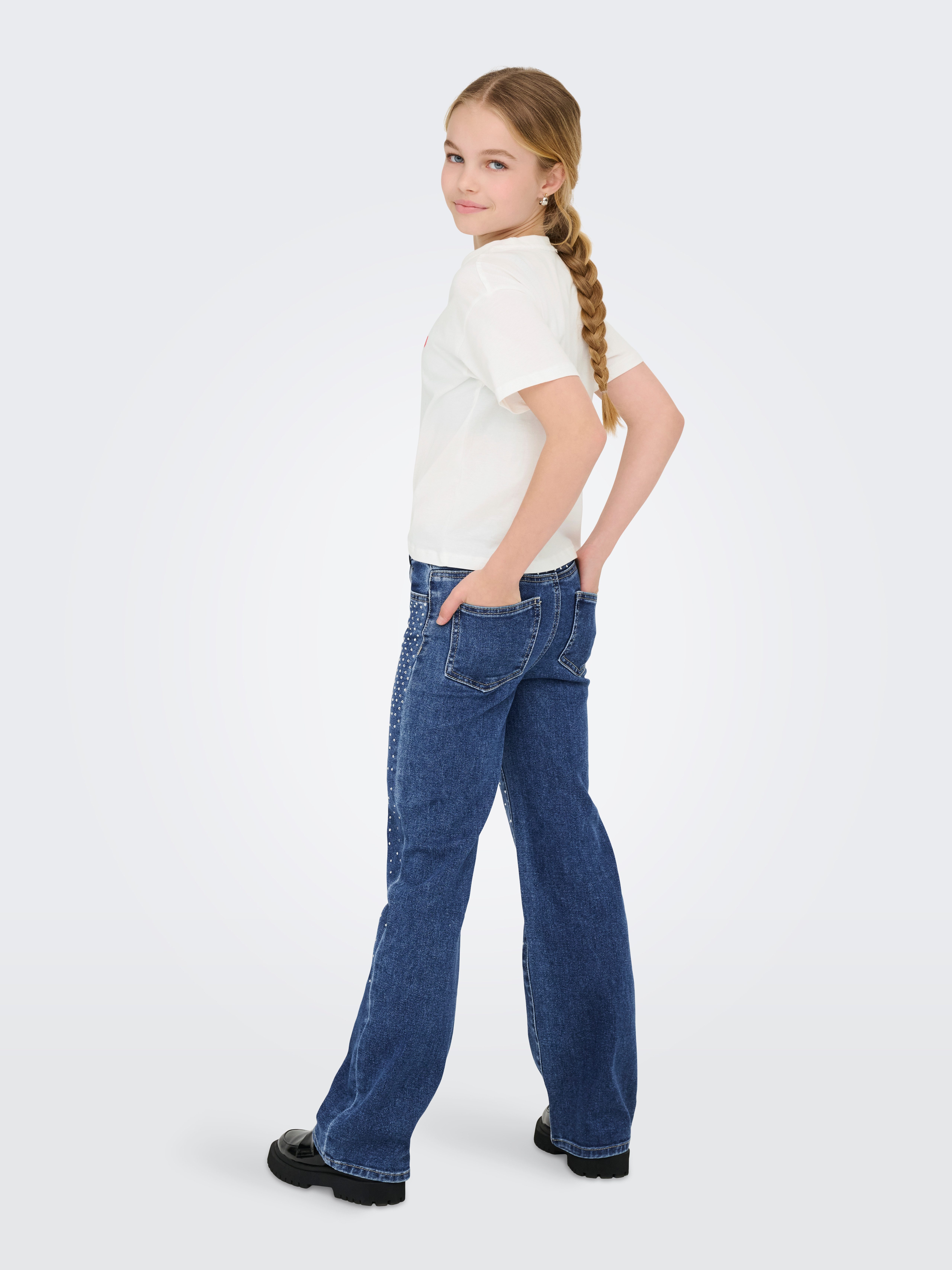 KIDS ONLY Kurzarmshirt KOGMAIKEN LIFE CROPHEART SS TOP JRS NOOS mit kleinem Herzchenmotiv auf der Brust