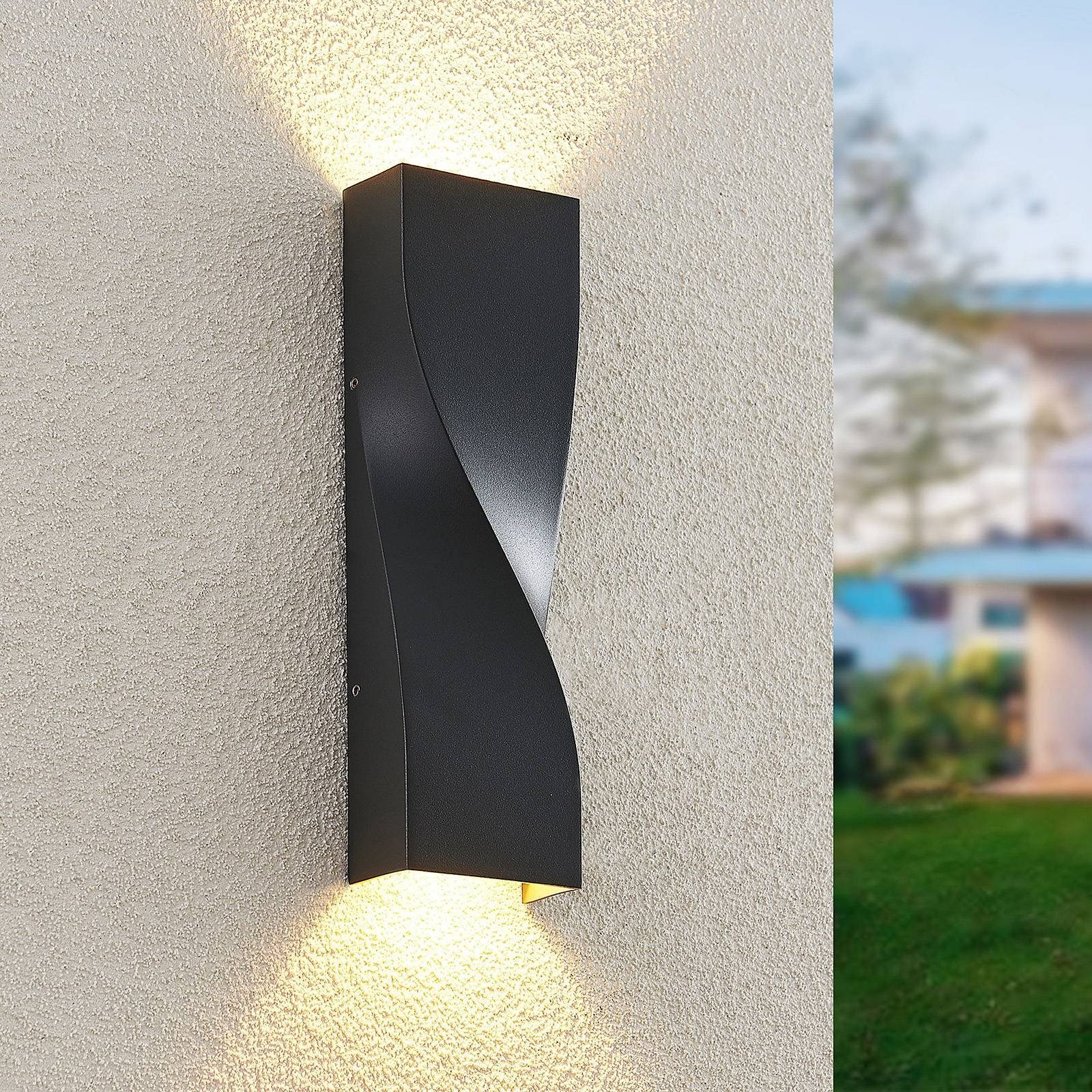 Lucande Außen-Wandleuchte Tibelya, LED - 9,3 W gesamt, warmweiß