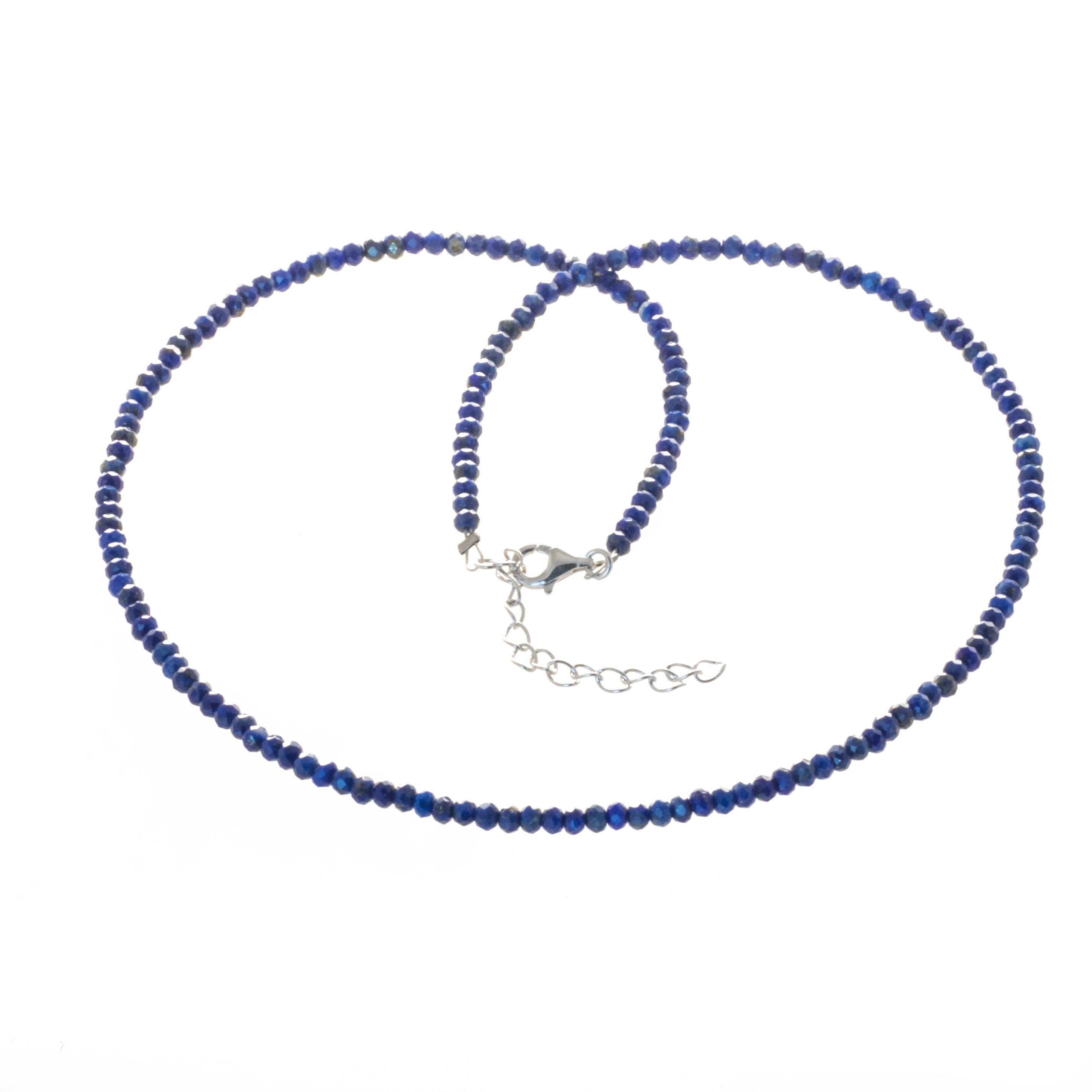 Bella Carina Perlenkette Kette mit Lapislazuli 3 mm, Lapislazuli facettiert